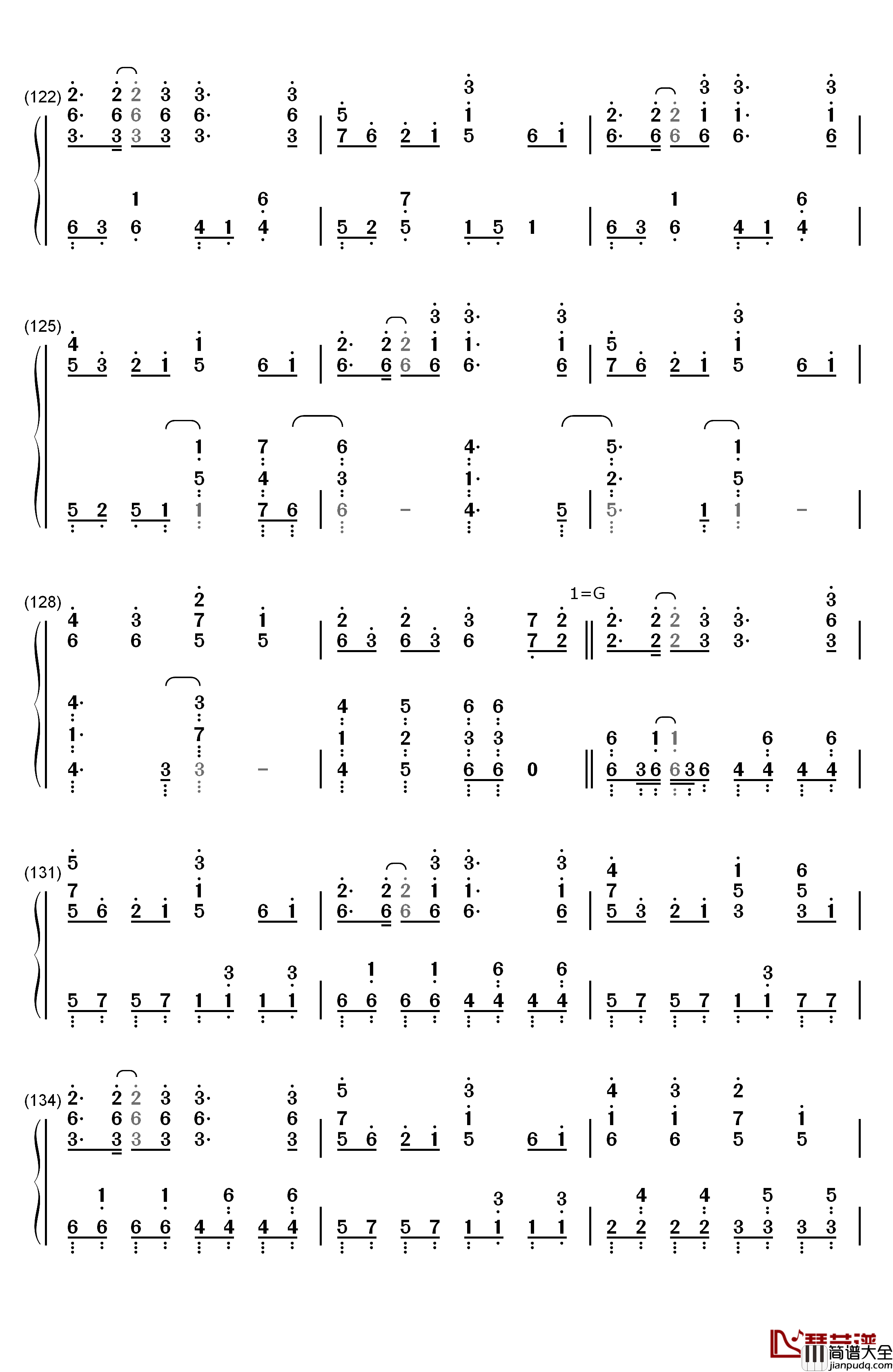 千本樱钢琴简谱_数字双手_触手猴