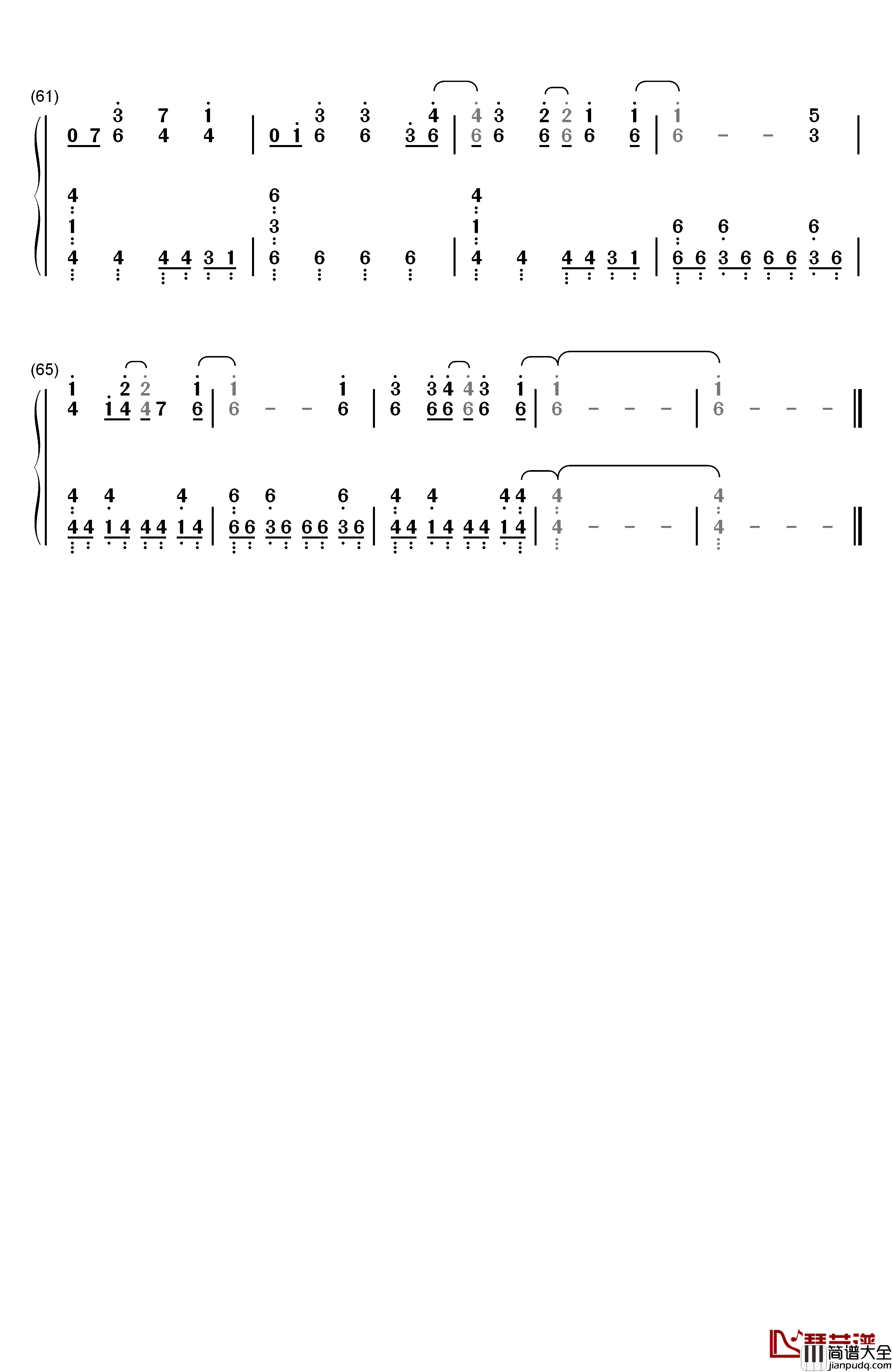 乱舞のメロディ钢琴简谱_数字双手_SID