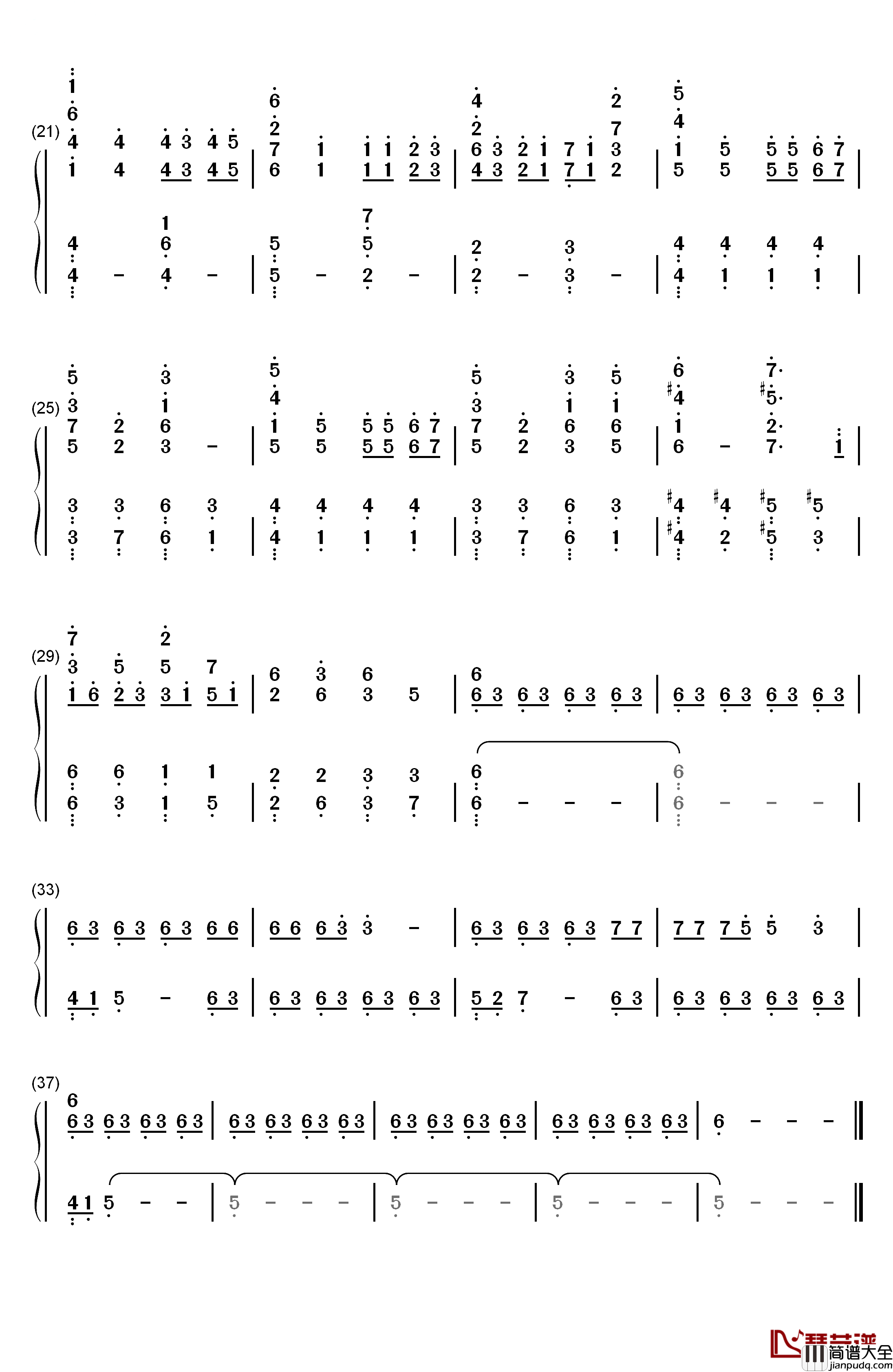 Lonely_Feather钢琴简谱_数字双手_千菅春香