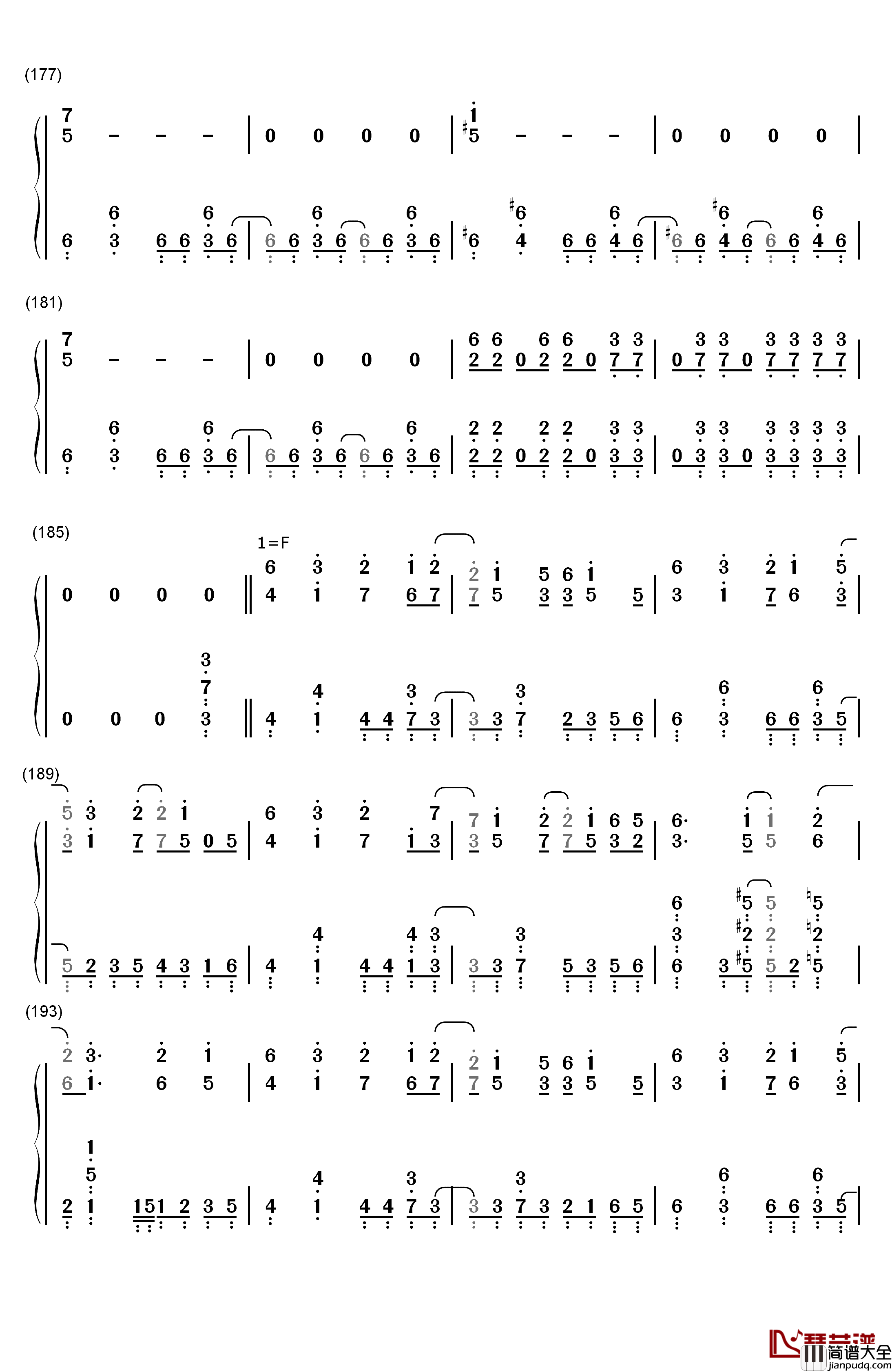 ロスタイムメモリー钢琴简谱_数字双手_IA