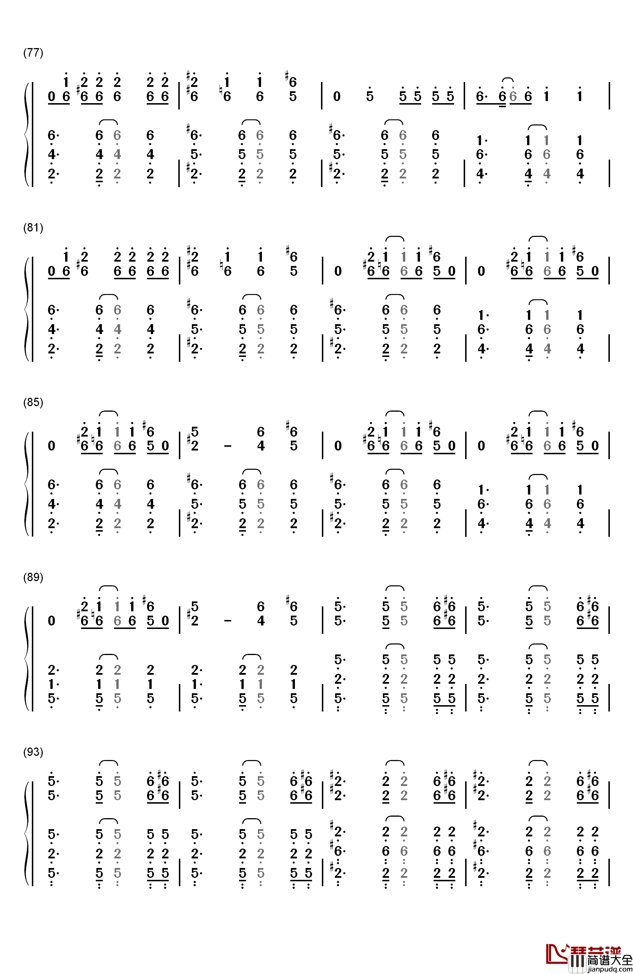 I'm_Into_You钢琴简谱_数字双手_Jennifer_Lopez