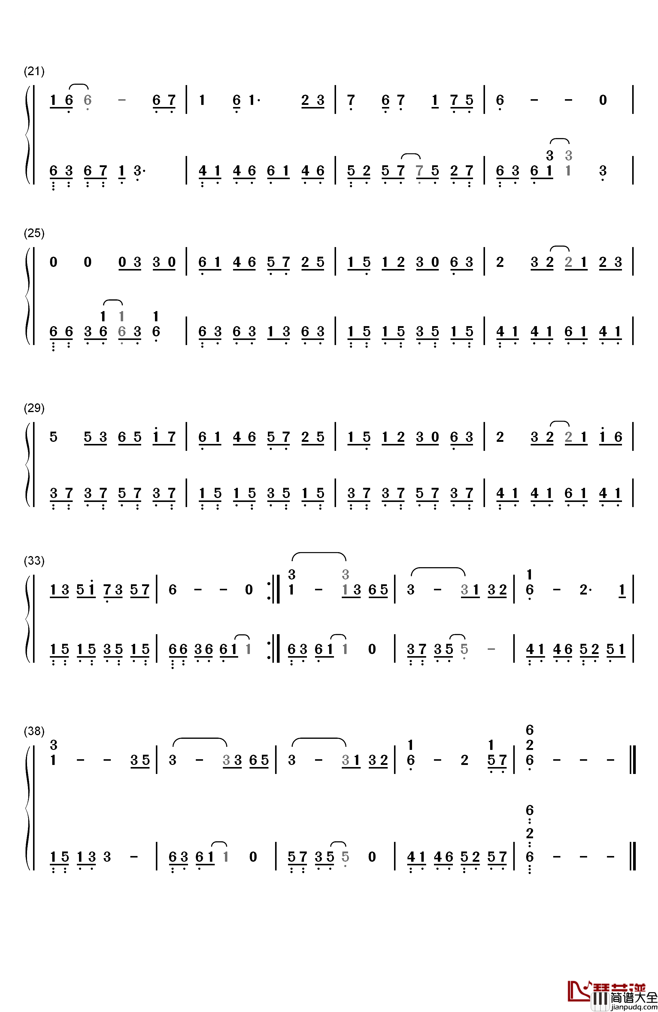 雨碎江南钢琴简谱_数字双手_河图