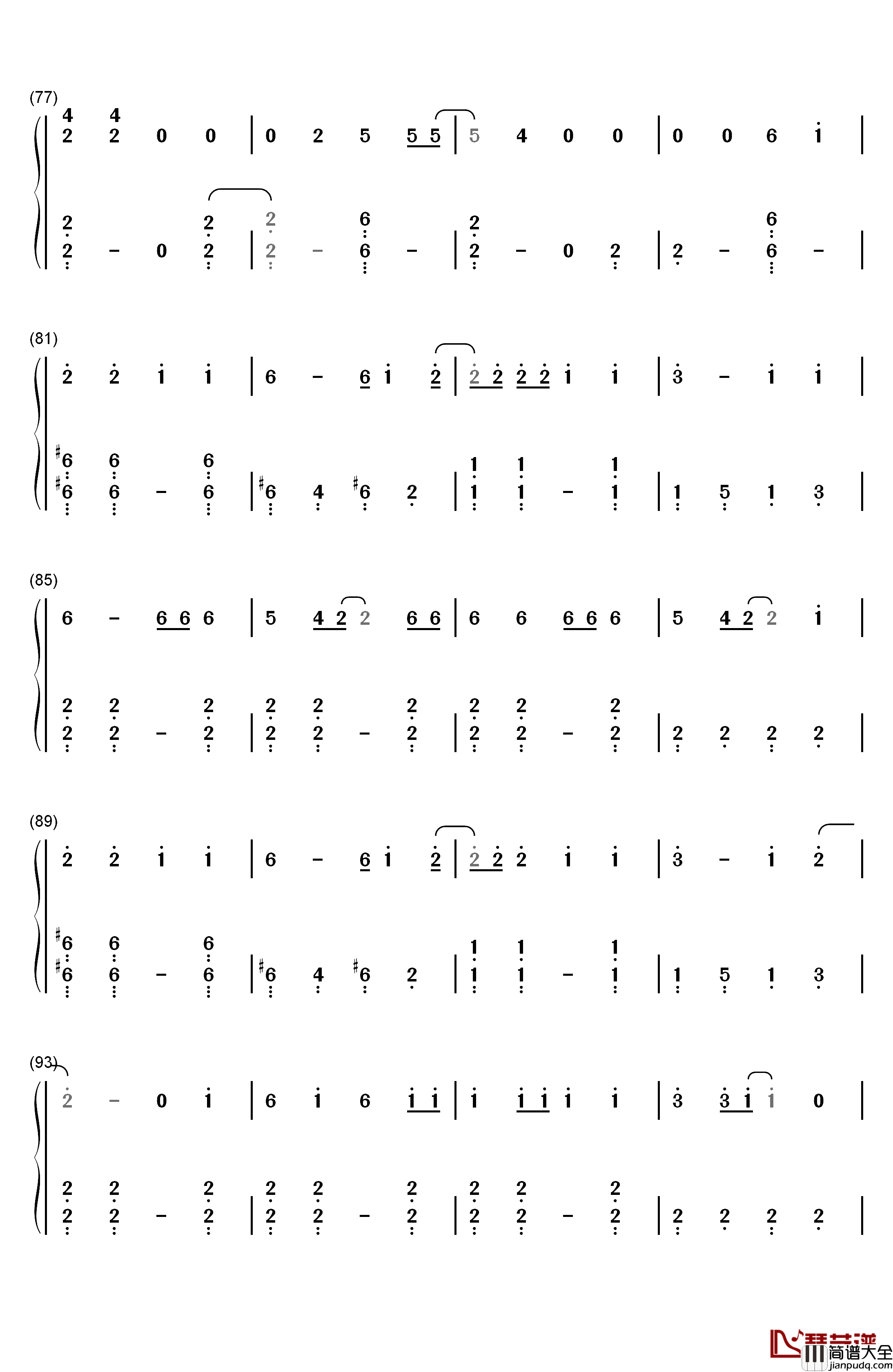 History钢琴简谱_数字双手_EXO