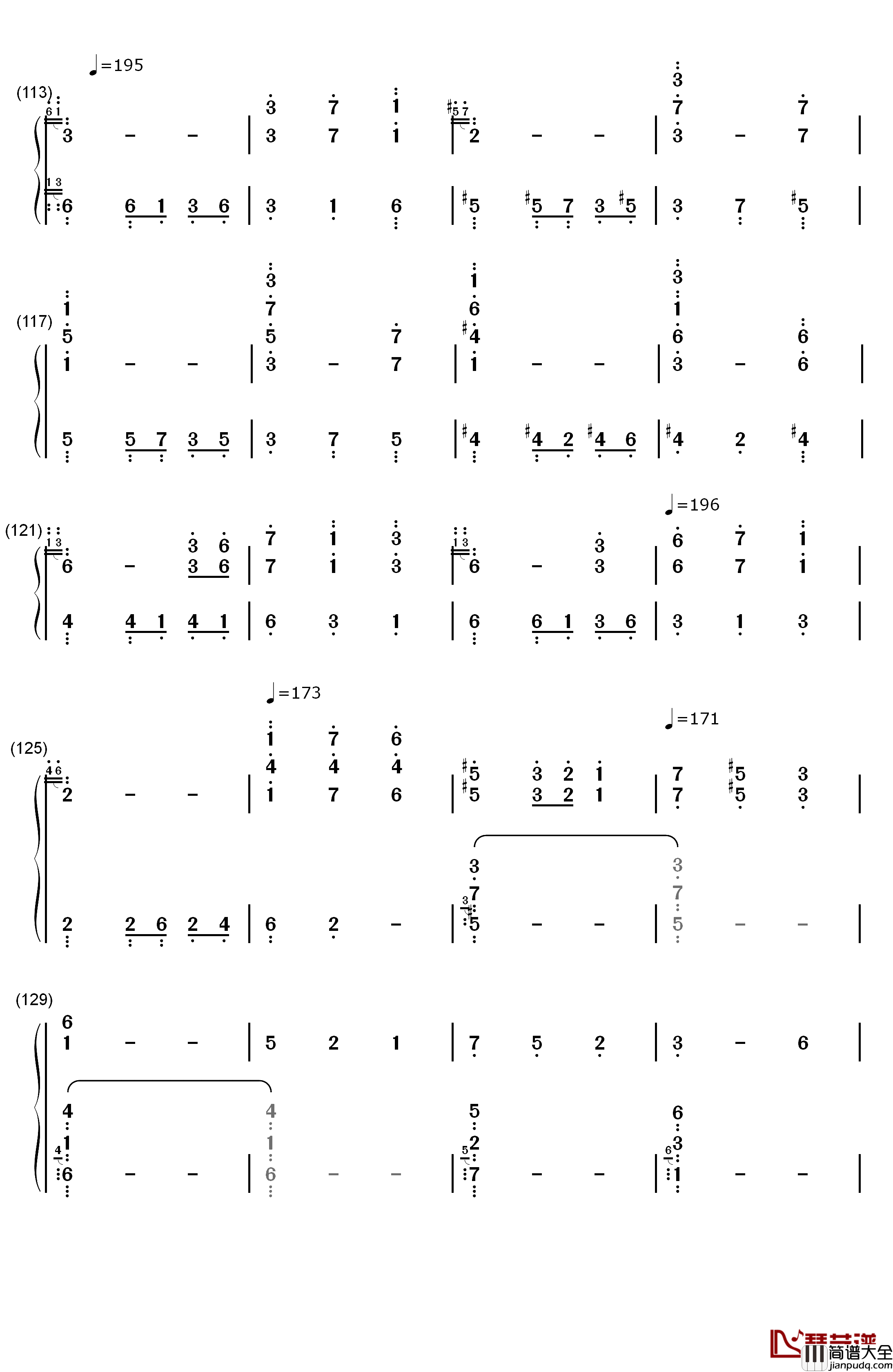 绿眼のジェラシー钢琴简谱_数字双手_东方project