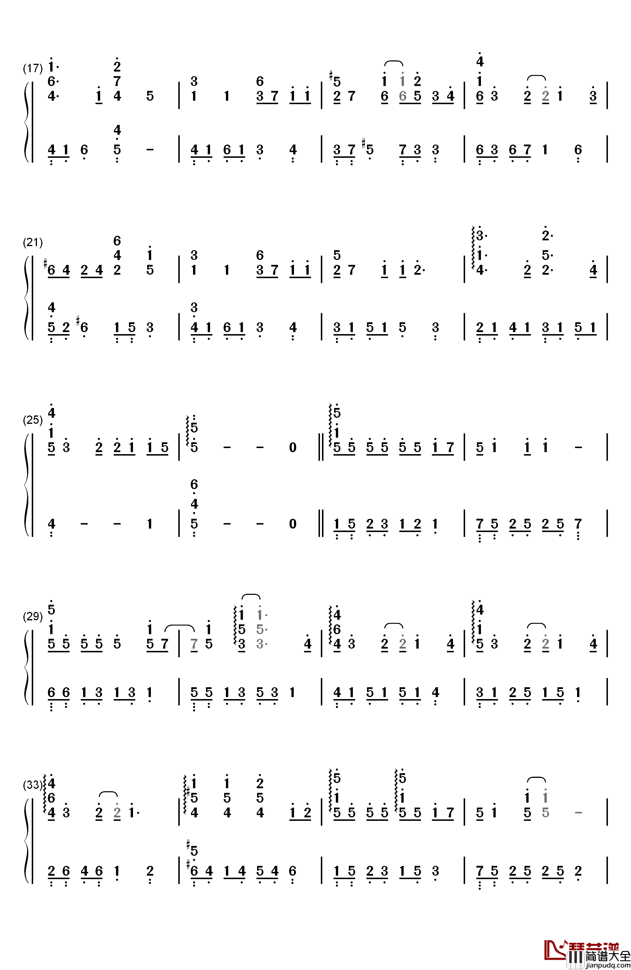 3人でいる時間钢琴简谱_数字双手_石滨翔