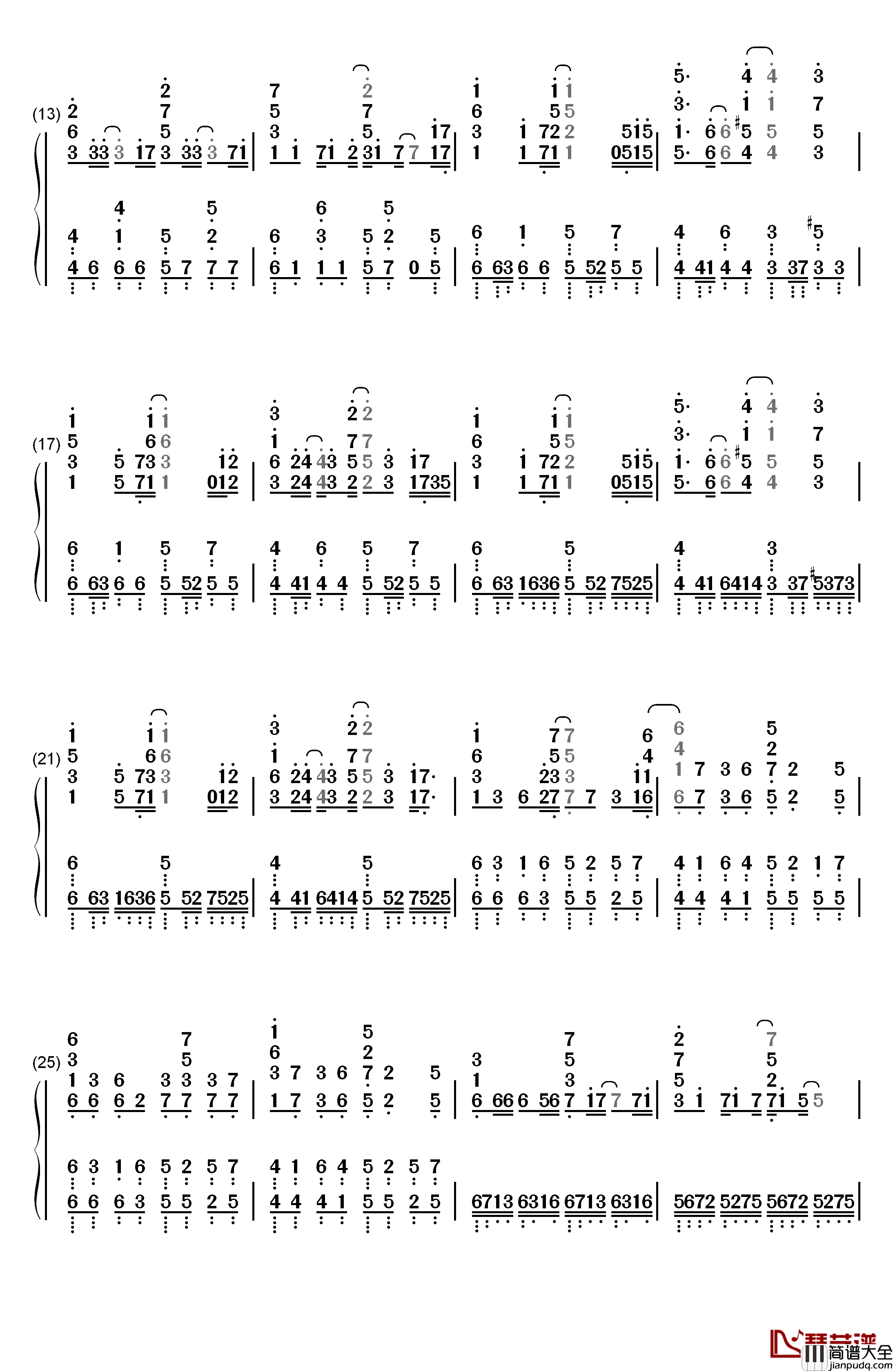 Acedia钢琴简谱_数字双手_初音未来