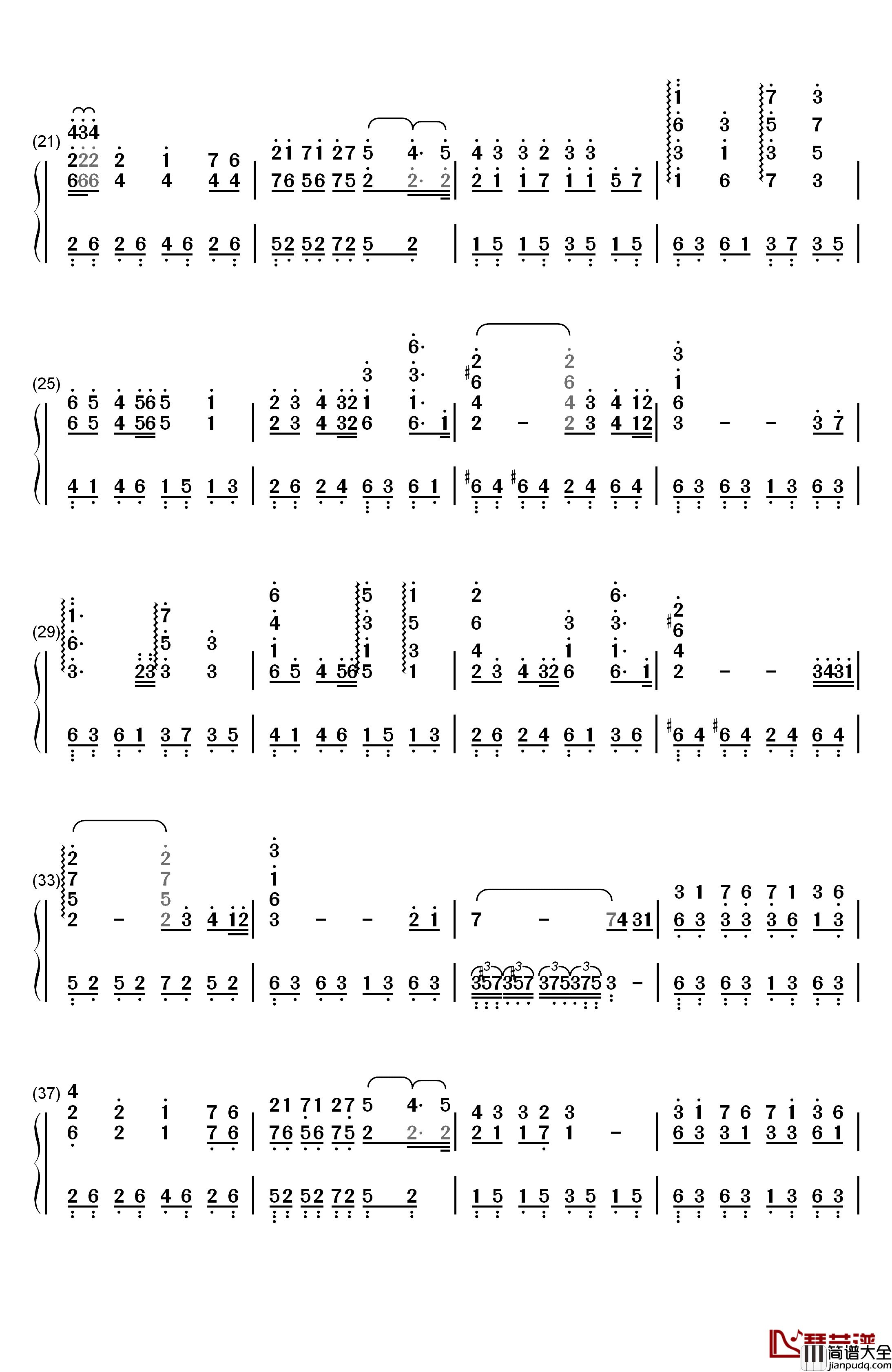 Adagio_in_C_Minor钢琴简谱_数字双手_雅尼