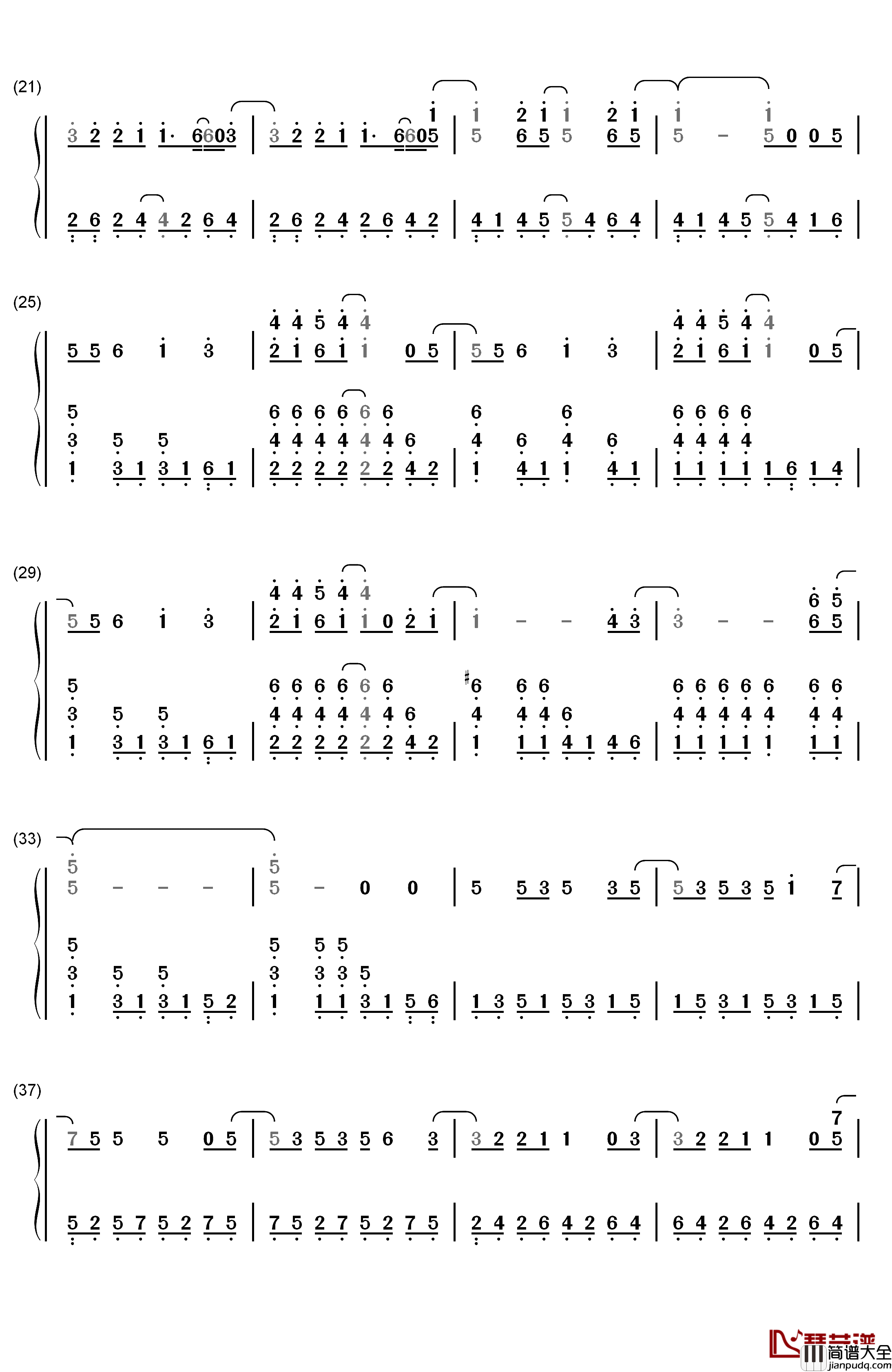 Feels_Like_Summer钢琴简谱_数字双手_Tim_Wheeler