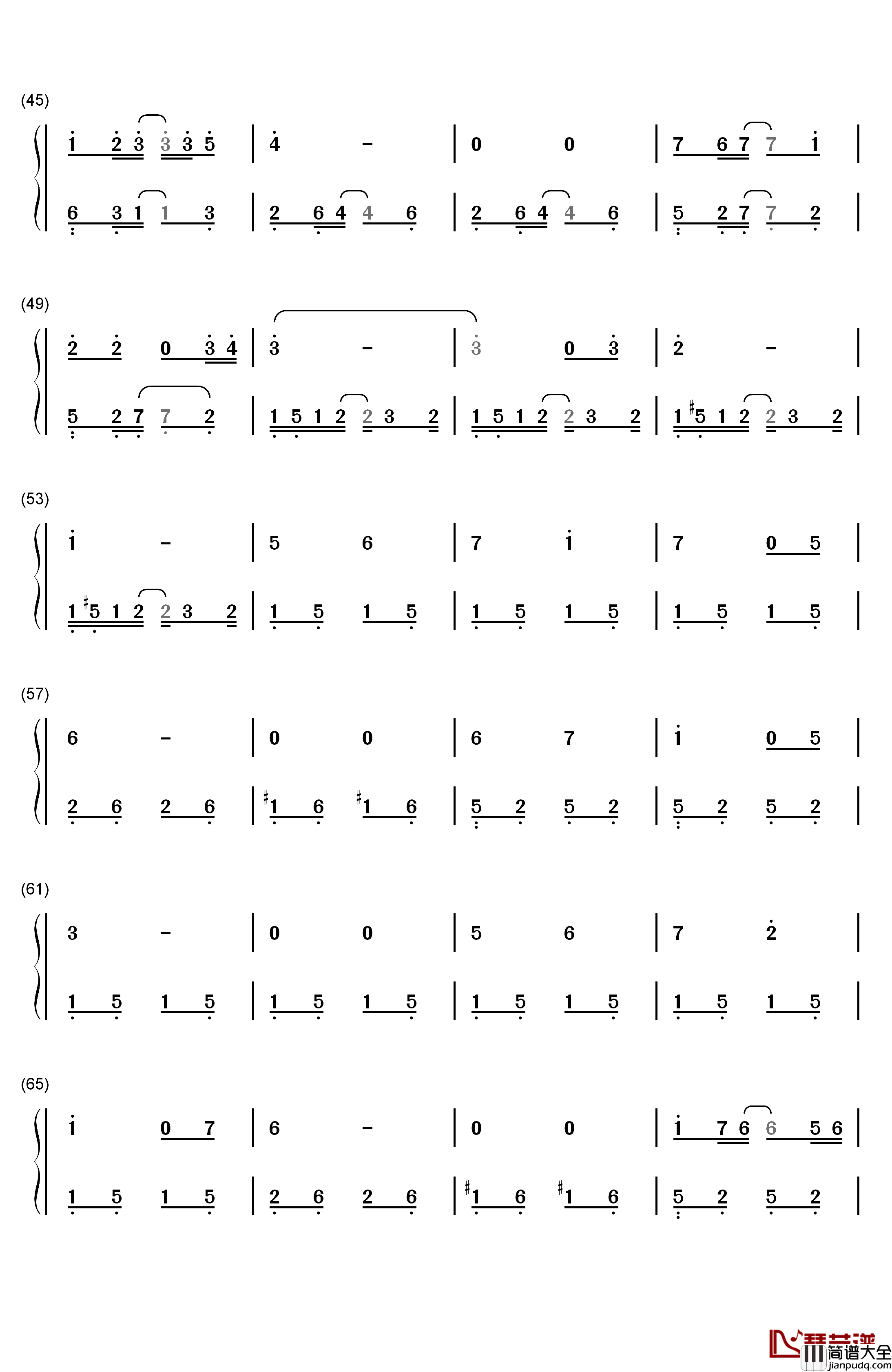 你一言我一语钢琴简谱_数字双手_李健