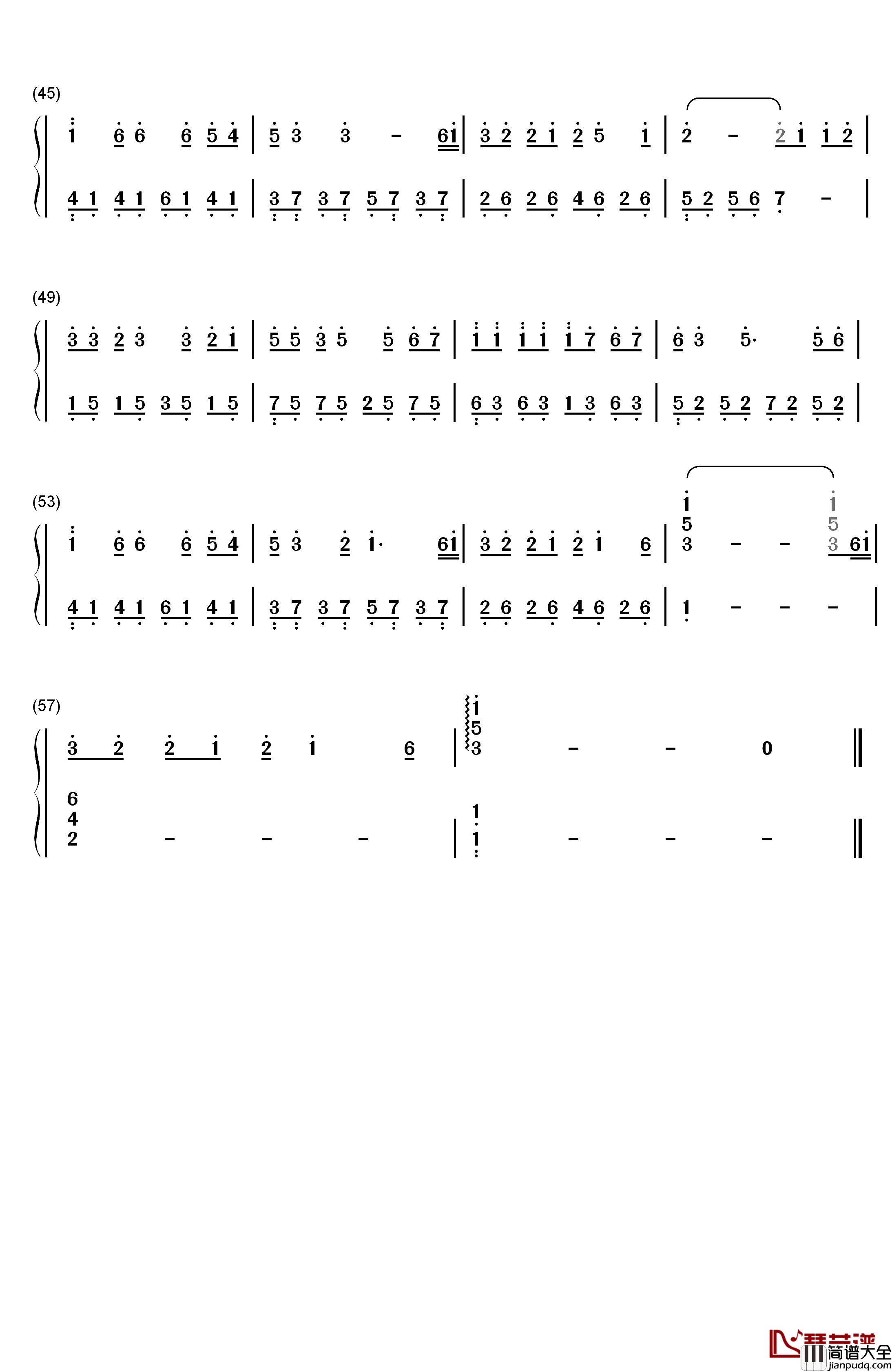 纸短情长钢琴简谱_数字双手_烟把儿乐队