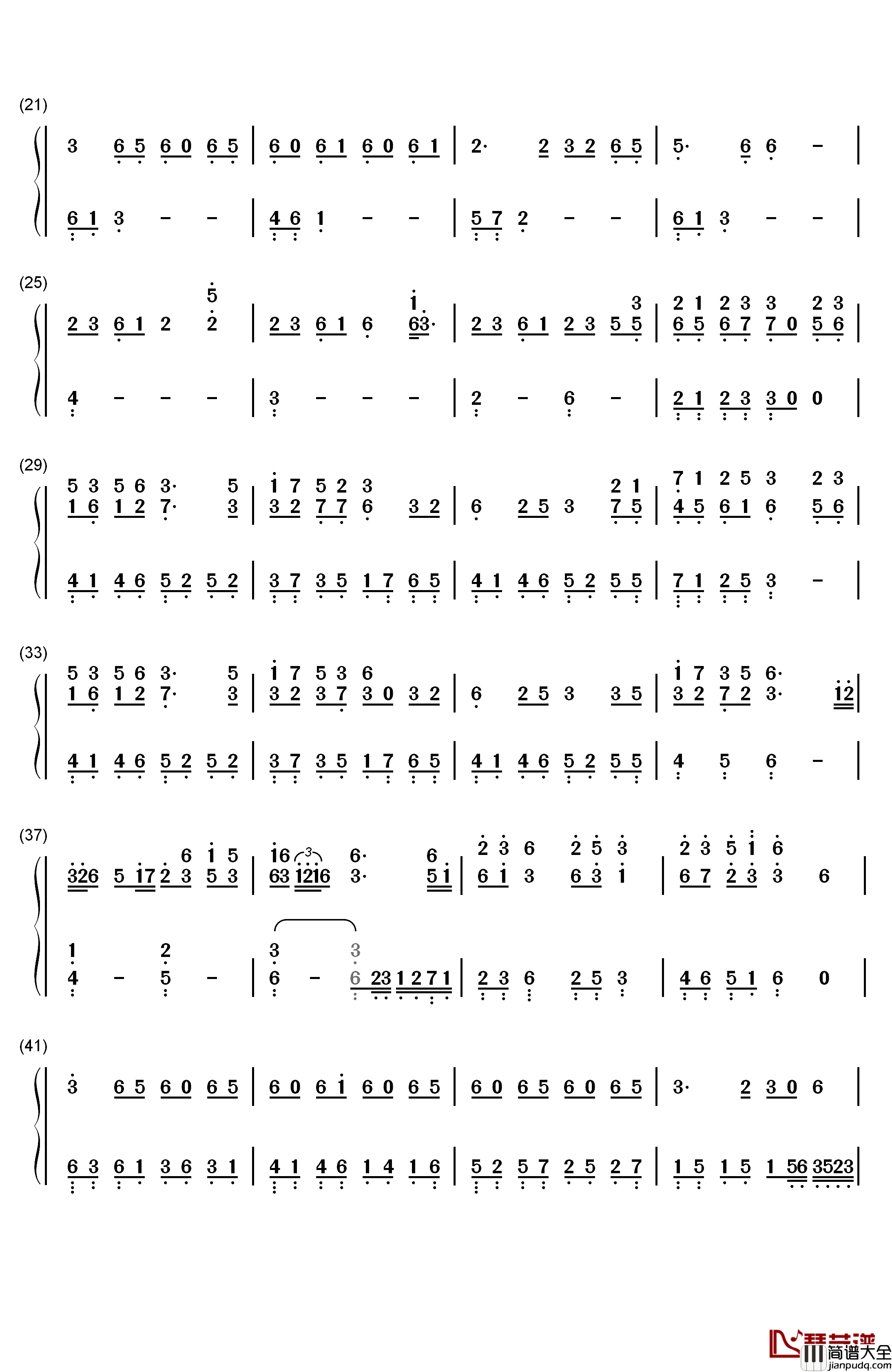 虹色蝶々钢琴简谱_数字双手_初音ミク