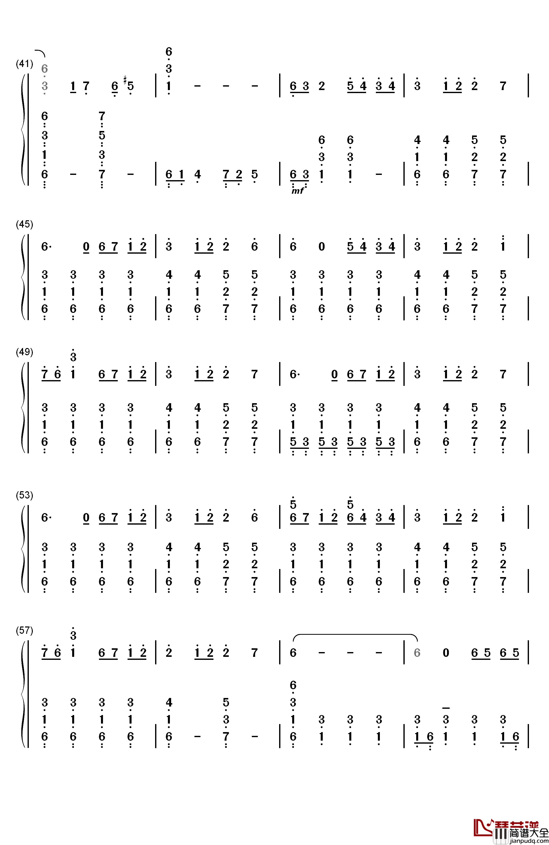 レクイエム钢琴简谱_数字双手_柊奈绪