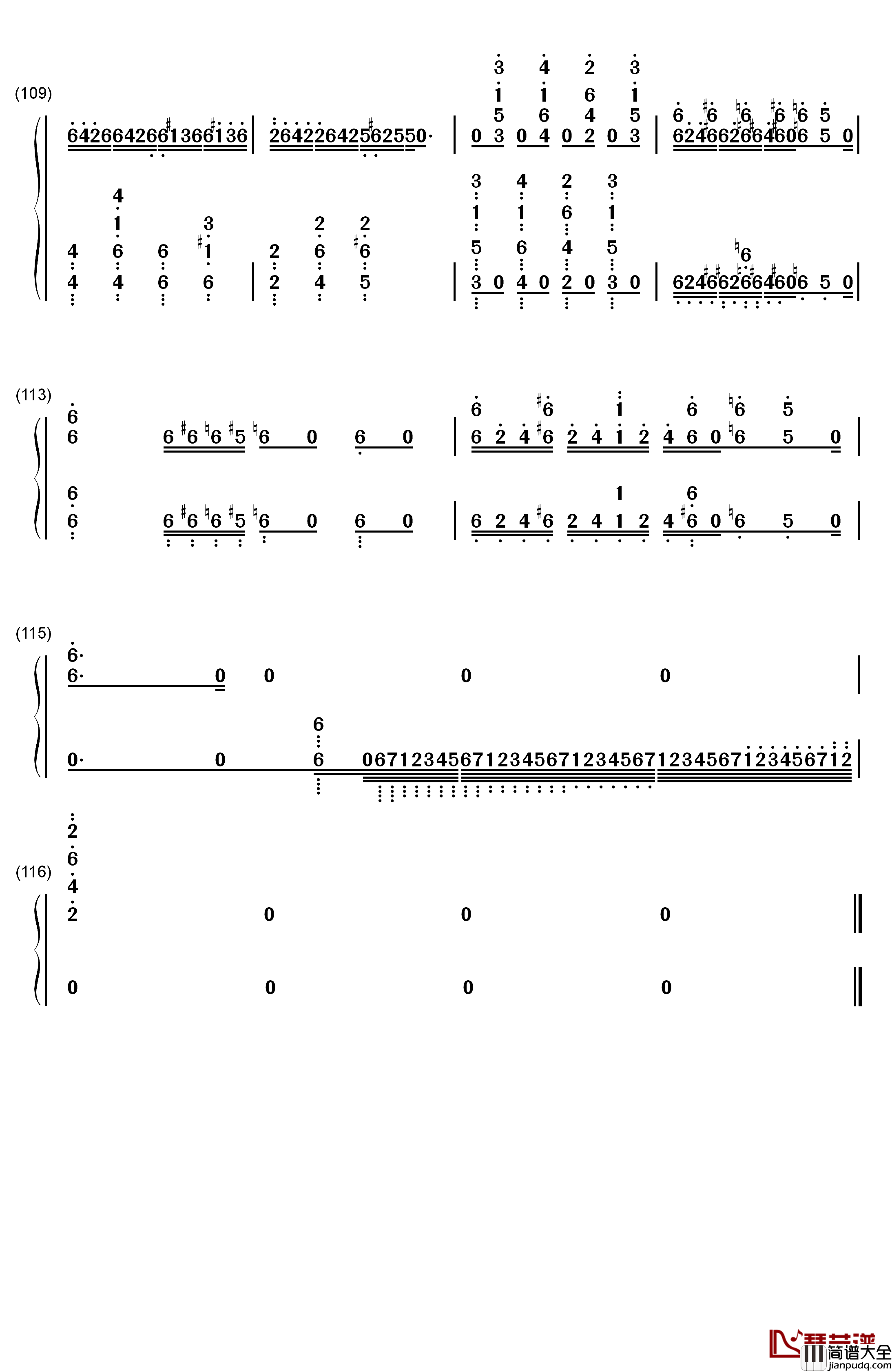 吉普赛女郎钢琴简谱_数字双手_马克西姆