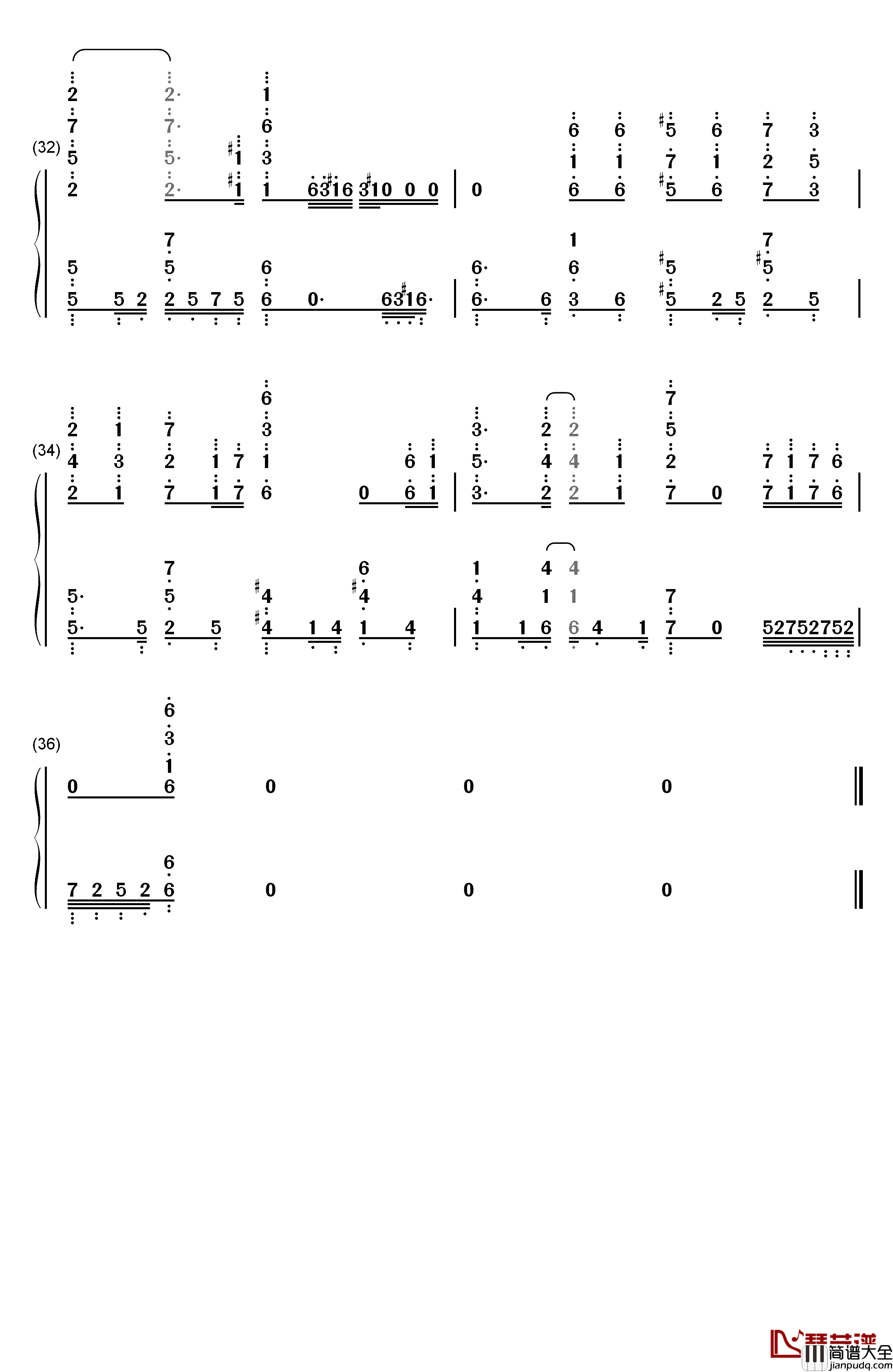 银の祈誓钢琴简谱_数字双手_soraru