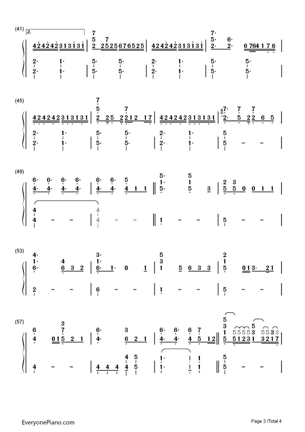 Remedy钢琴简谱_数字双手_Adele