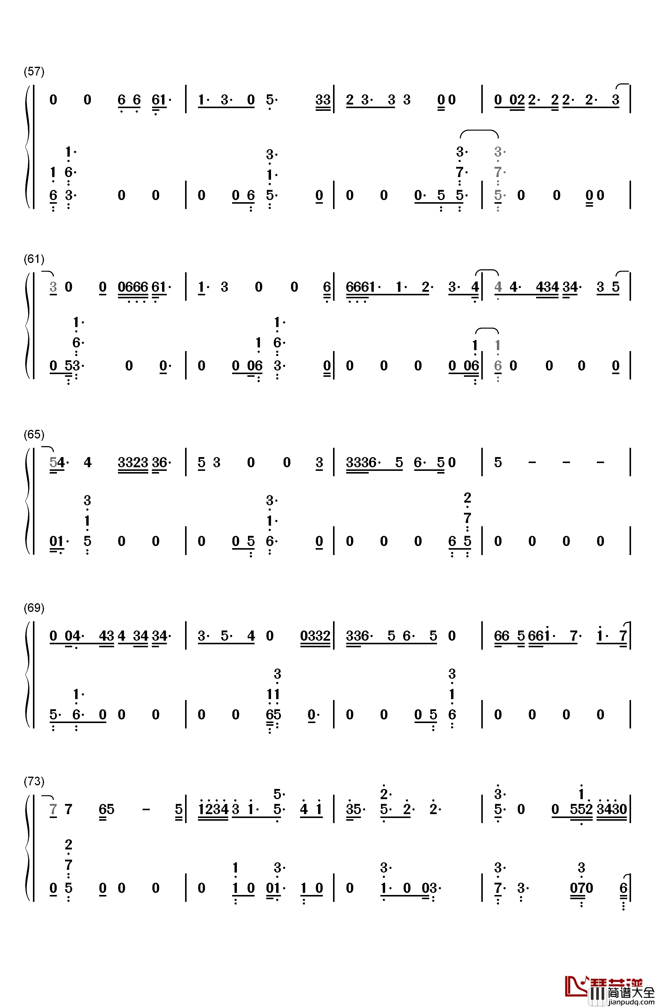 Magic钢琴简谱_数字双手_Sia