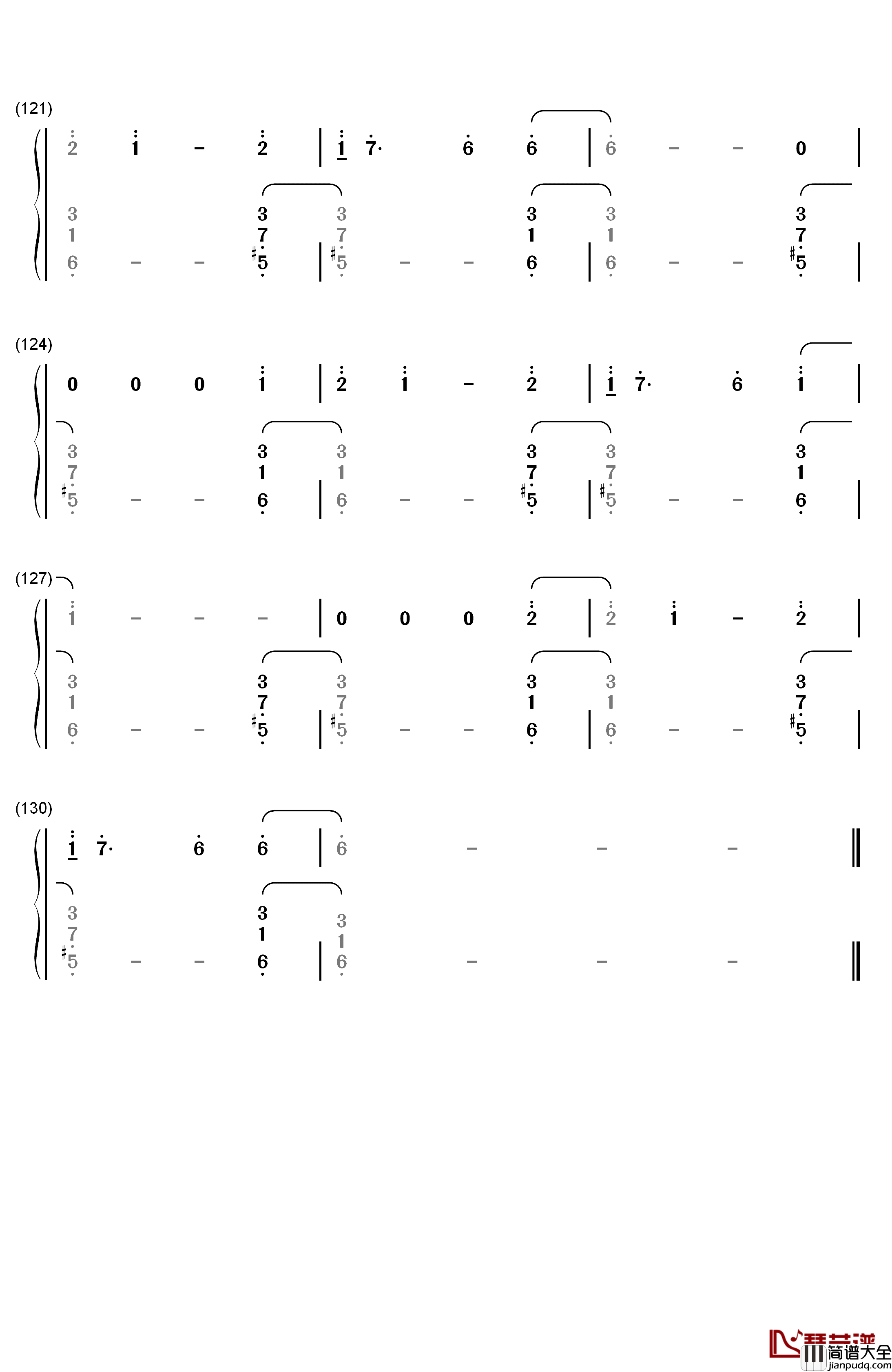 禁忌边界线钢琴简谱_数字双手_Walküre