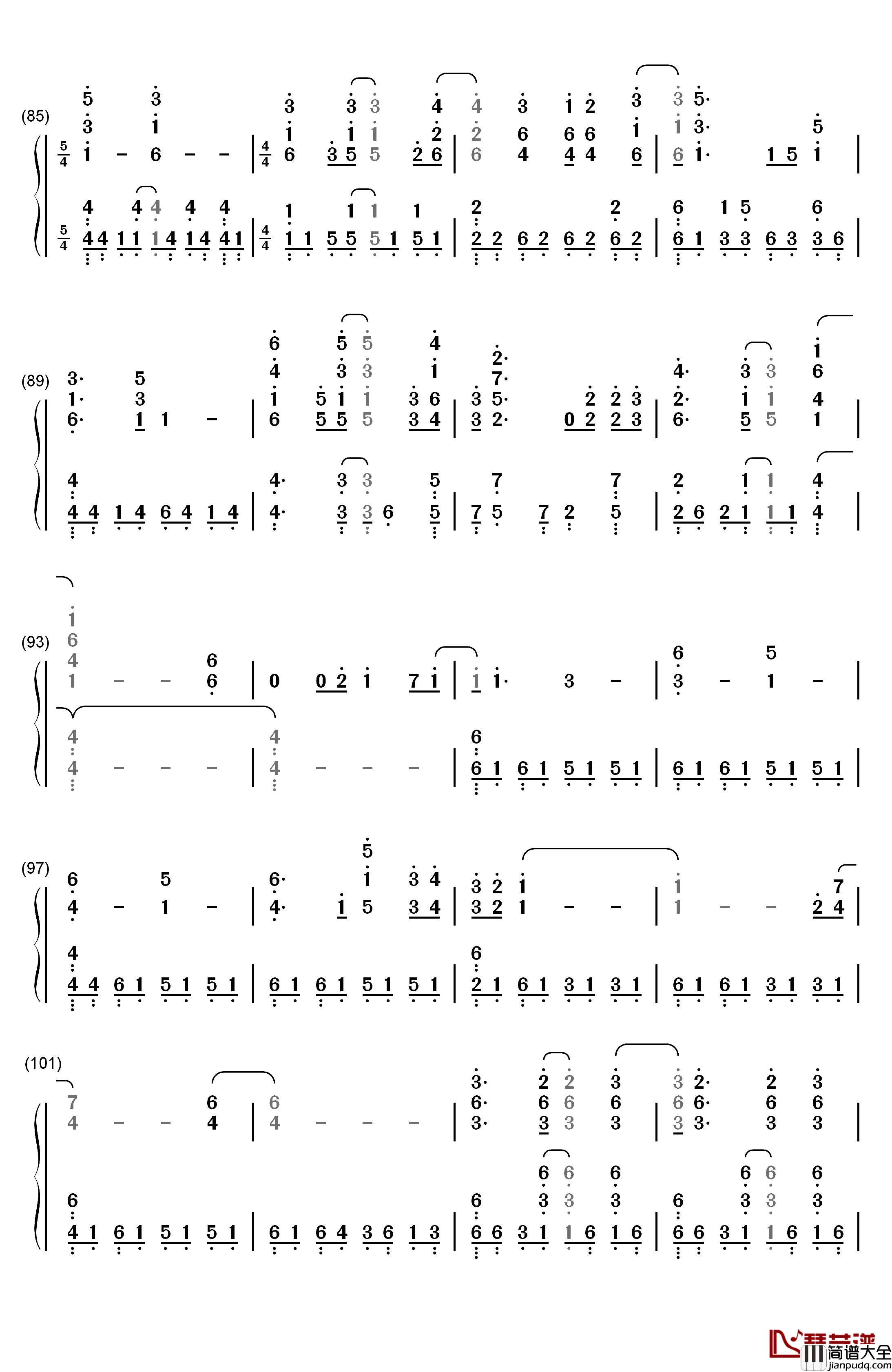 Turning_Tables钢琴简谱_数字双手_Adele