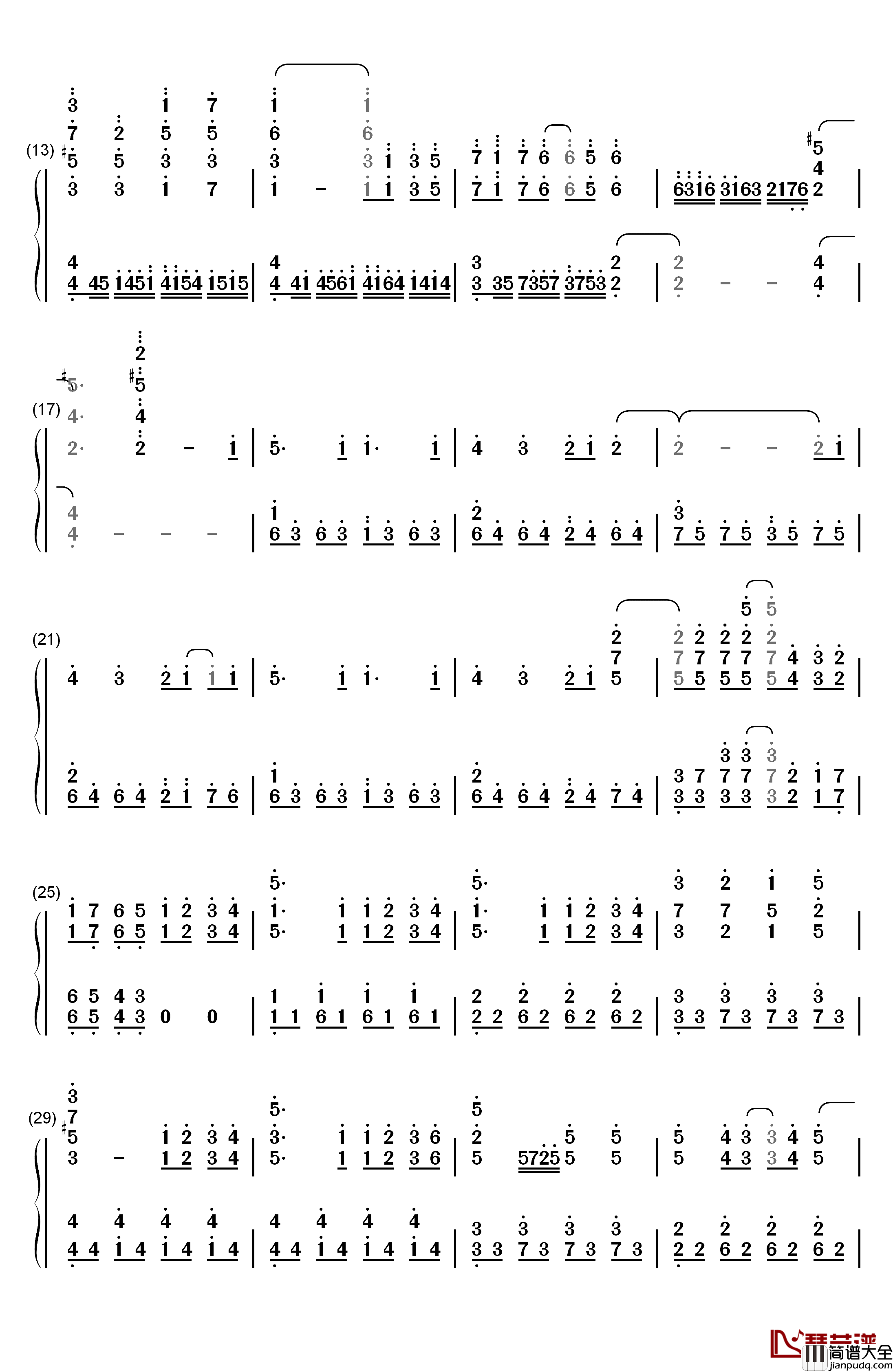 センチメンタルクライシス钢琴简谱_数字双手_Halca