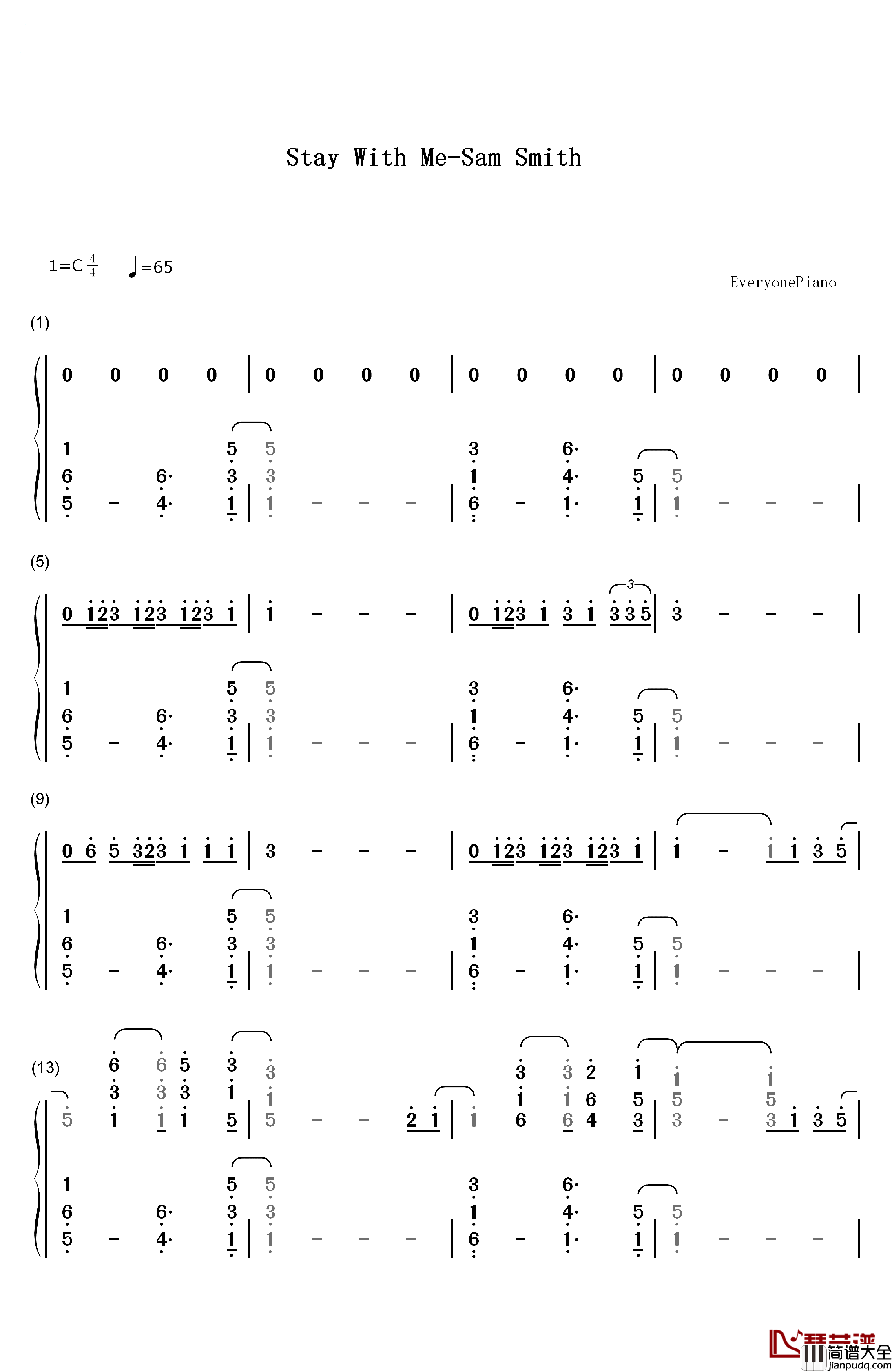 Stay_with_Me钢琴简谱_数字双手_Sam_Smith