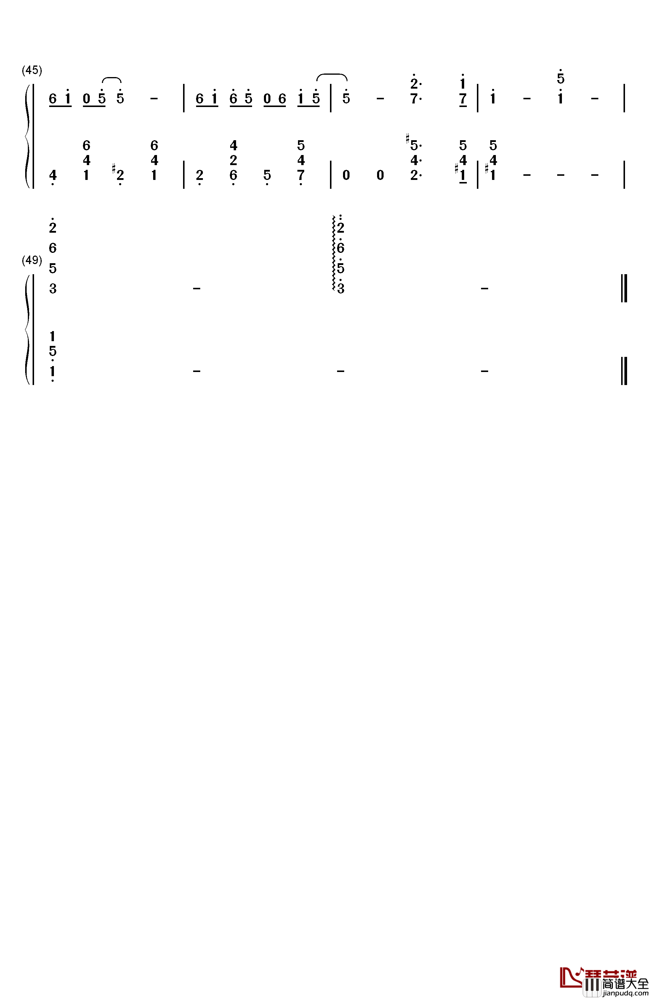 Close_To_You钢琴简谱_数字双手_朋特乐队__The_Carpenters