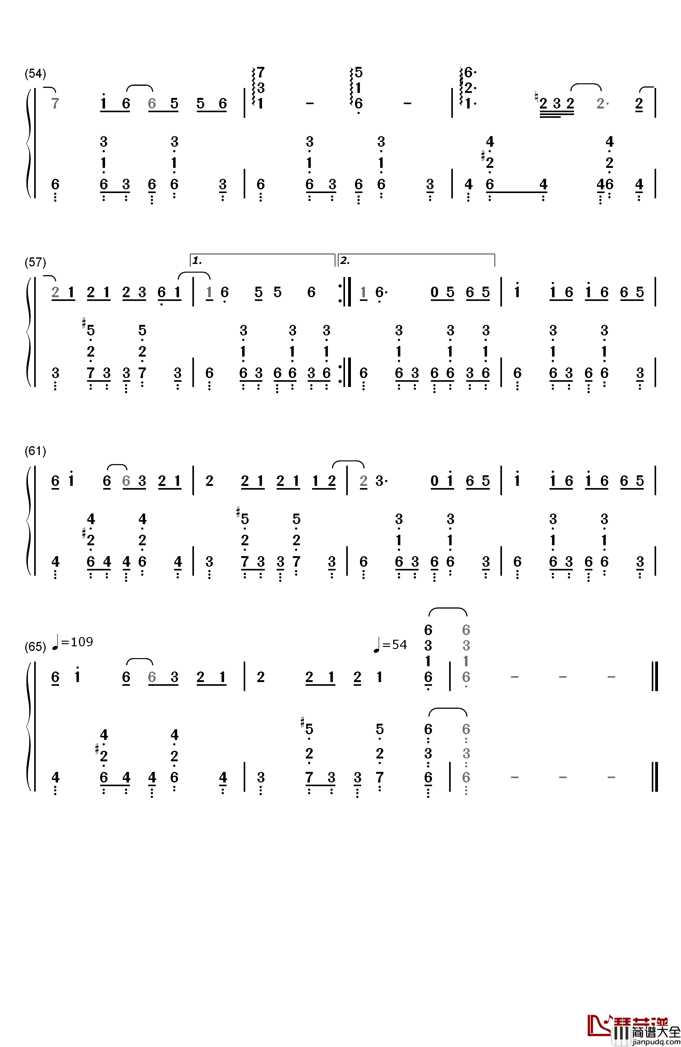 流浪诗人钢琴简谱_数字双手_周杰伦