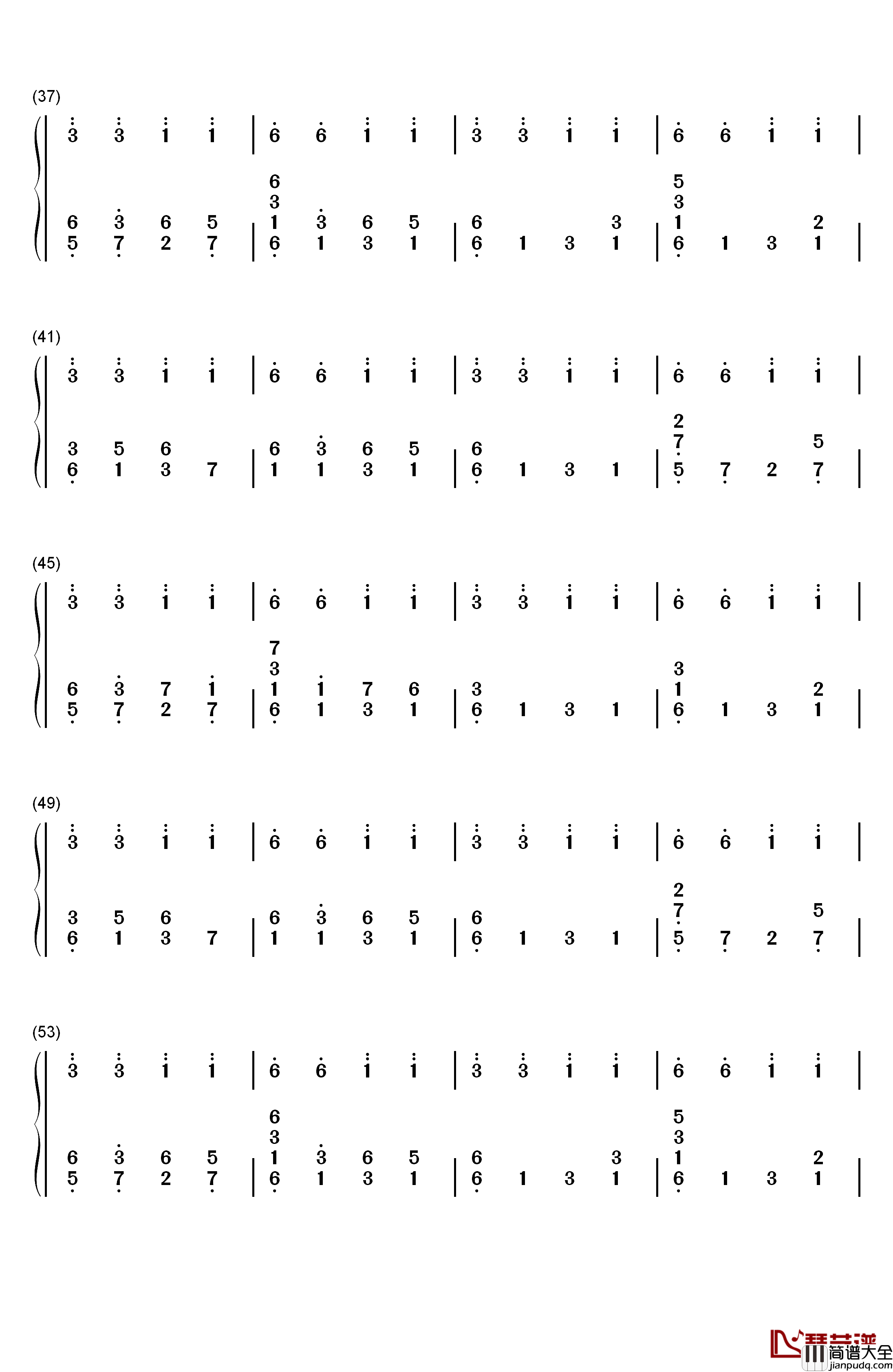 潮鸣り钢琴简谱_数字双手_折户伸治