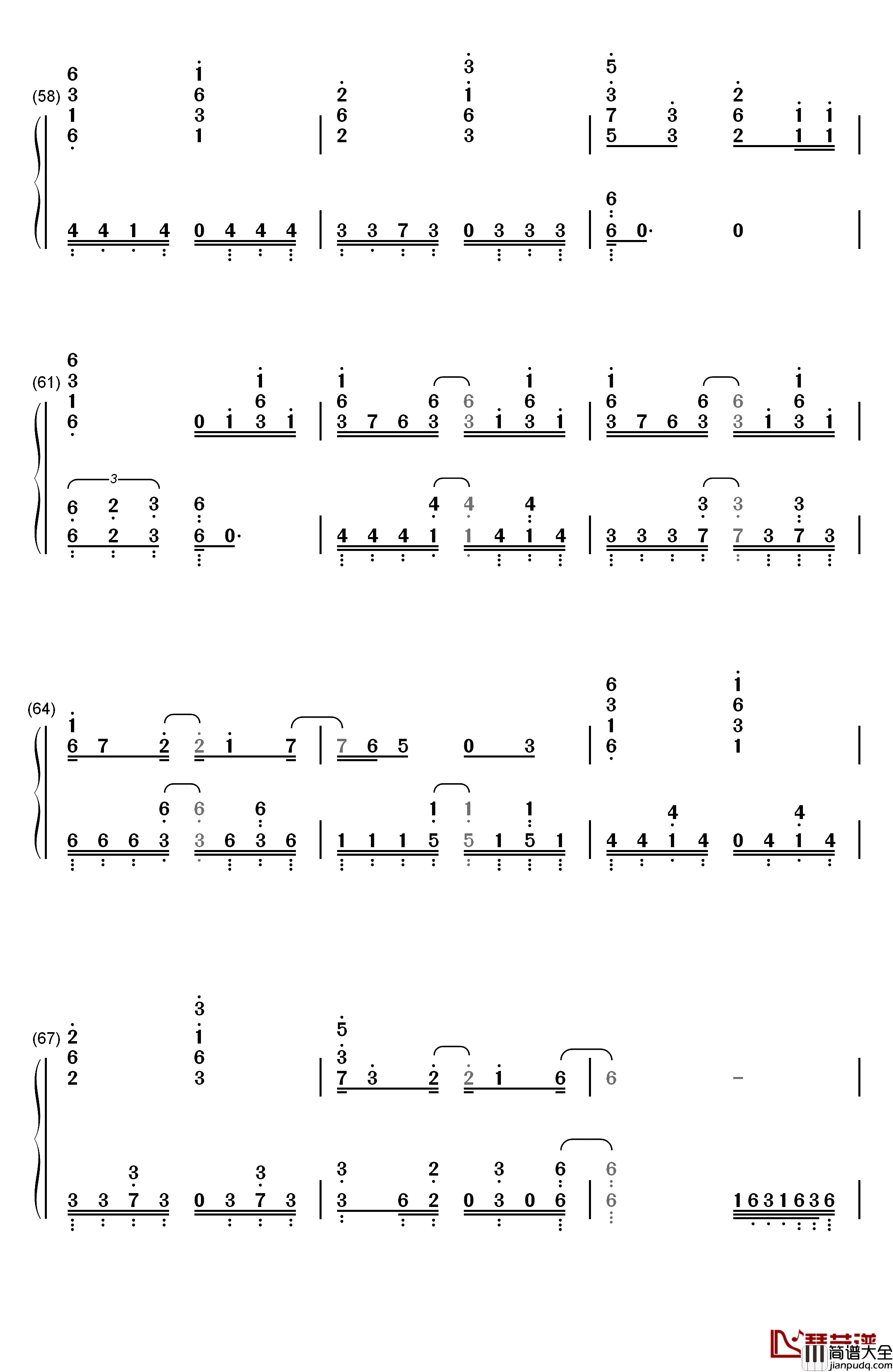 セツナドライブ钢琴简谱_数字双手_IA