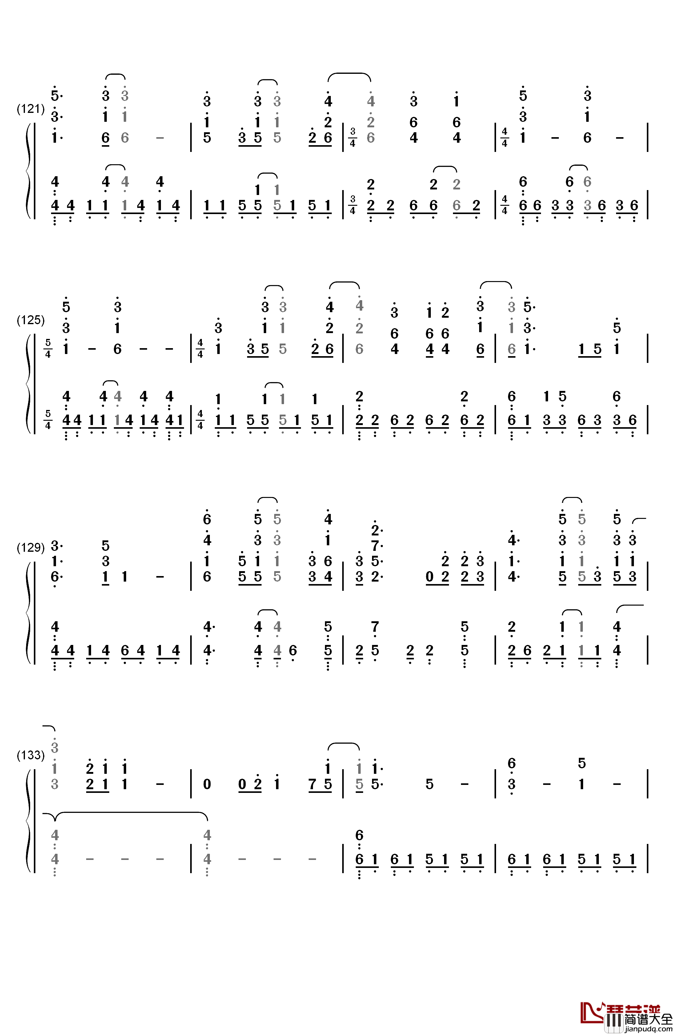 Turning_Tables钢琴简谱_数字双手_Adele