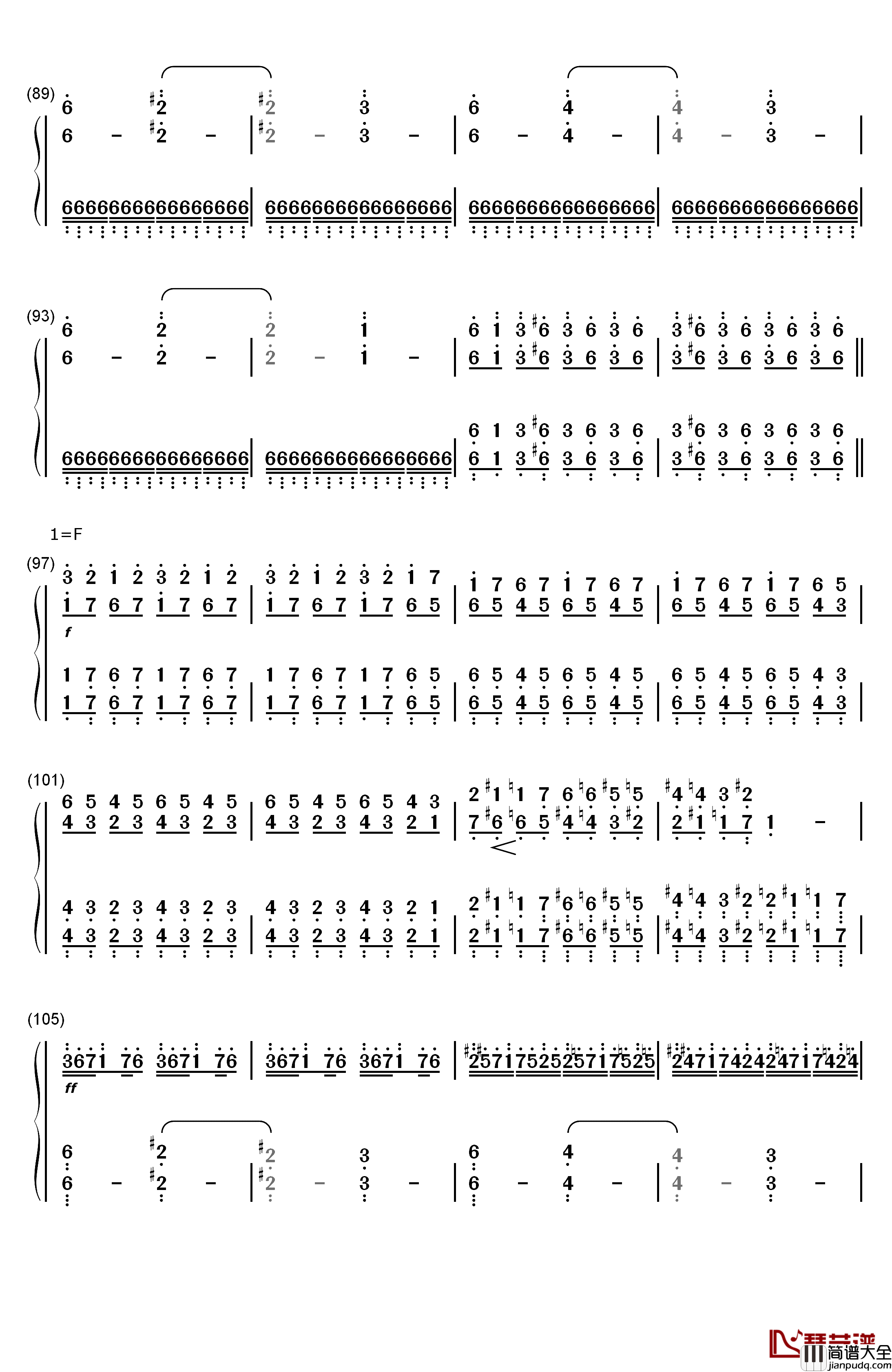 天国的孩子钢琴简谱_数字双手_马克西姆