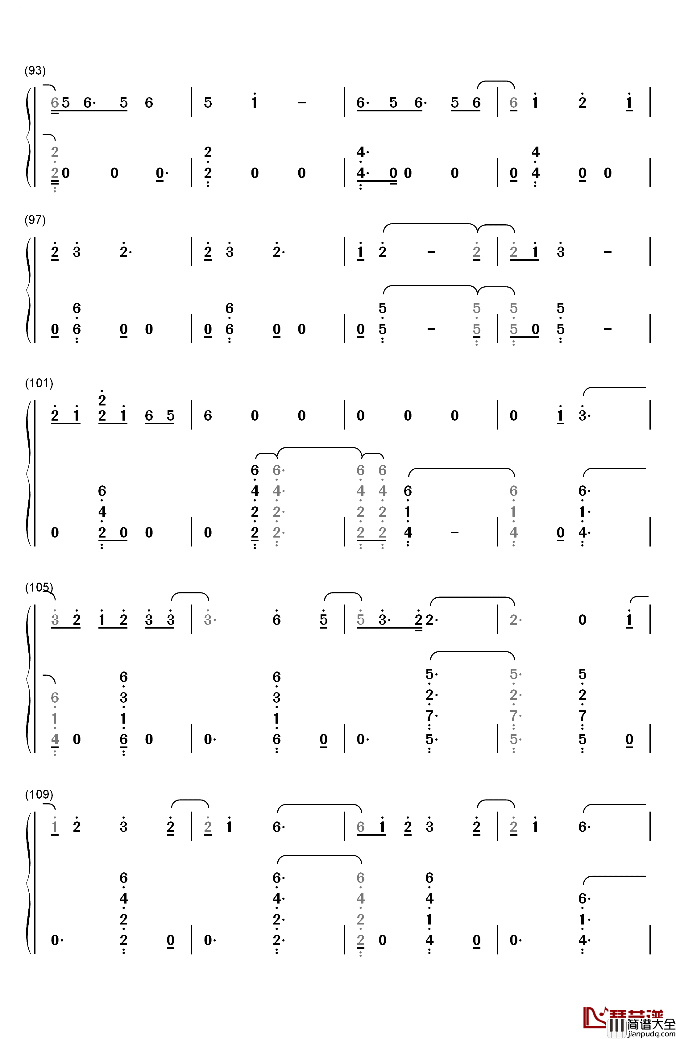 One_Woman_Man钢琴简谱_数字双手_John_Legend