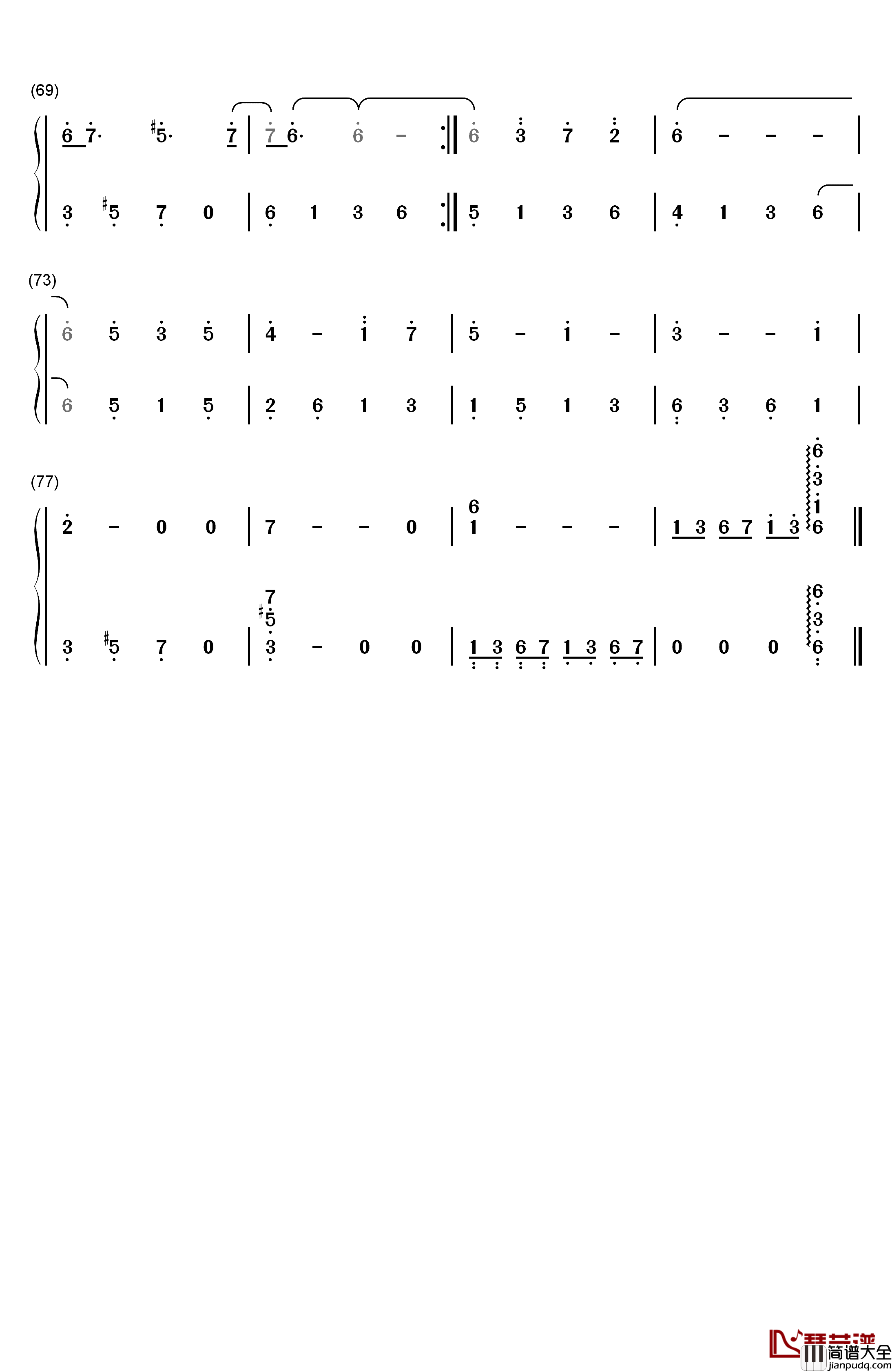 红玫瑰钢琴简谱_数字双手_陈奕迅