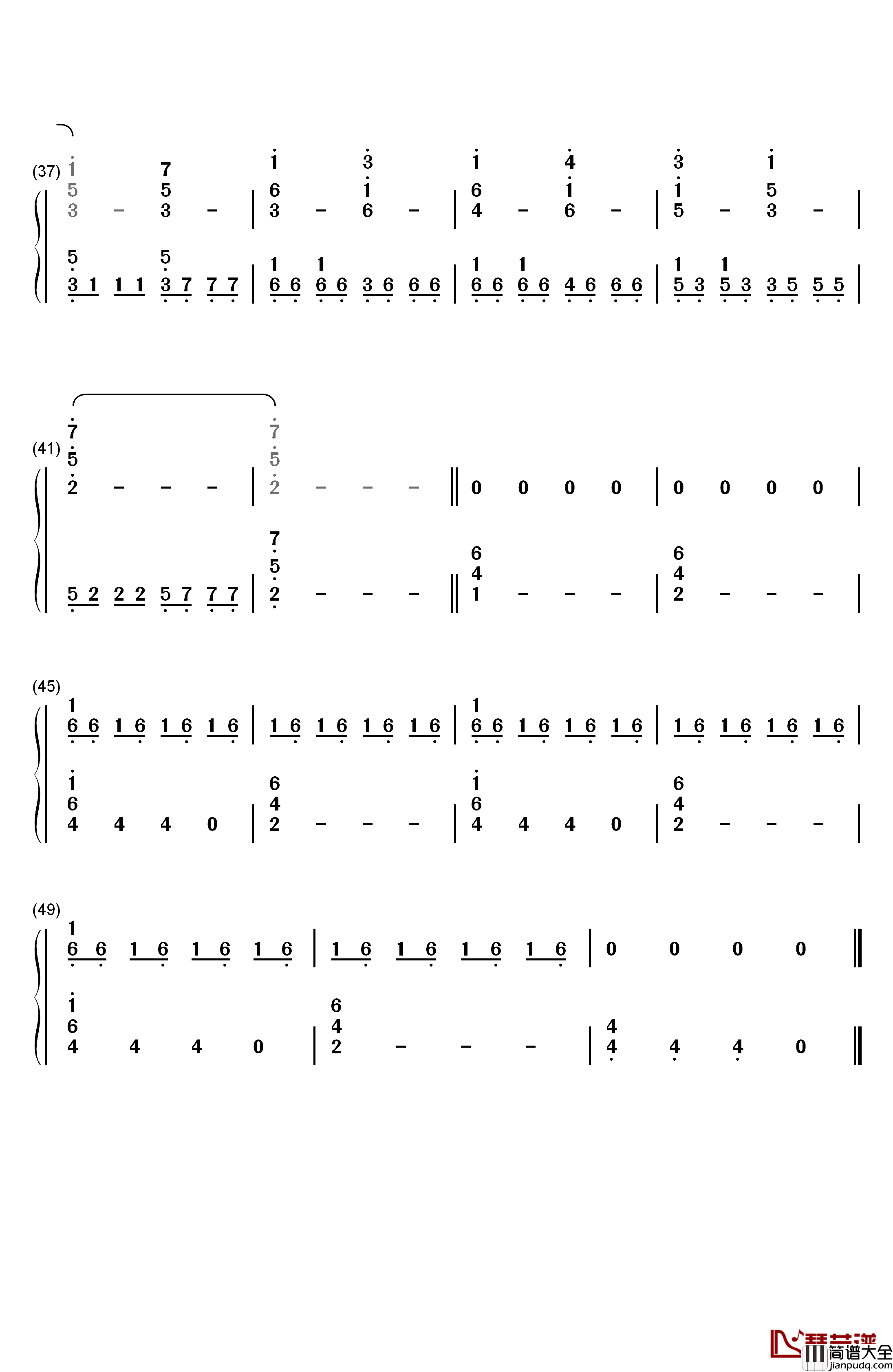 Breath_and_Life钢琴简谱_数字双手_Audiomachine