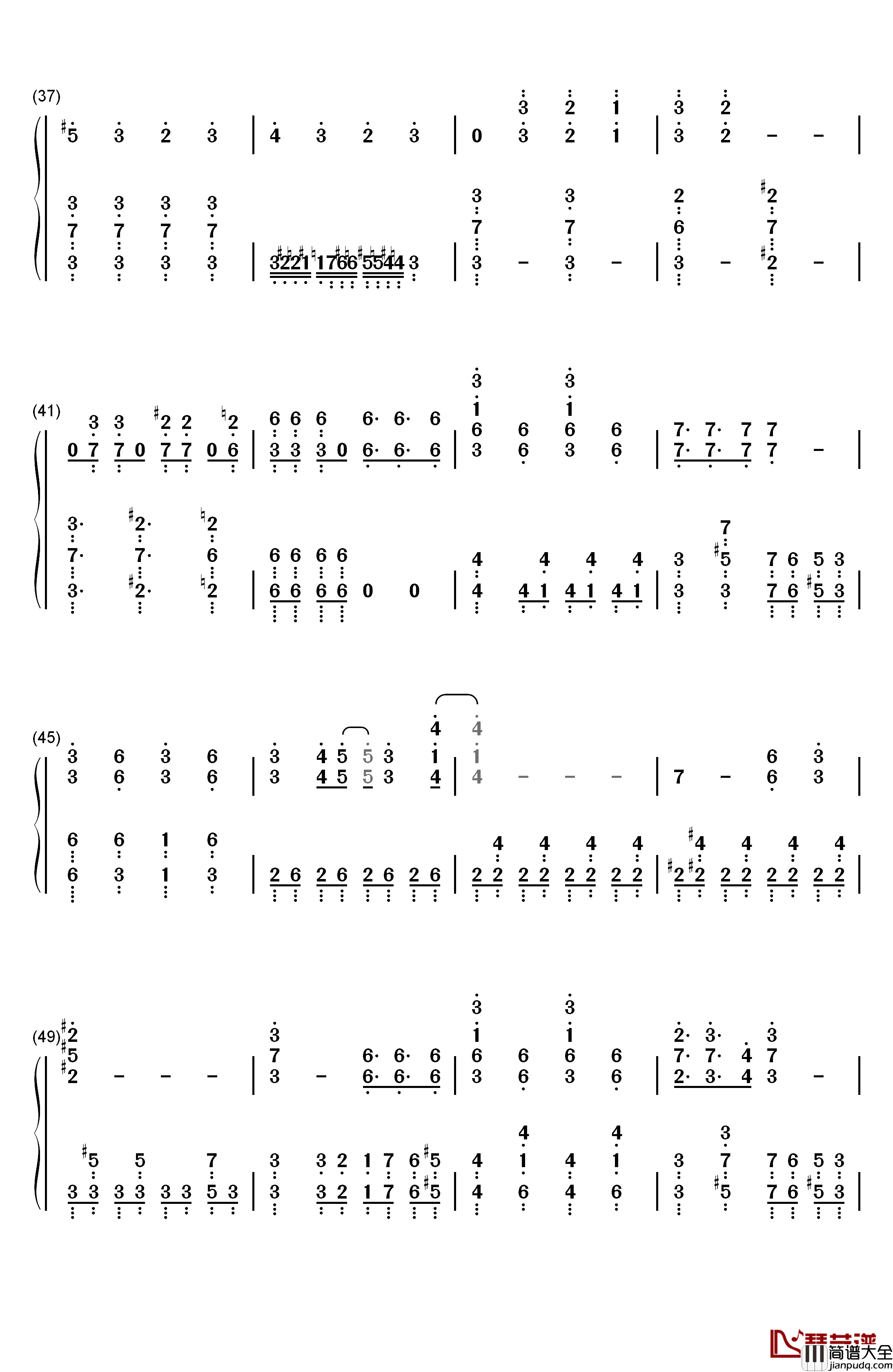 GO_CRY_GO钢琴简谱_数字双手_OxT