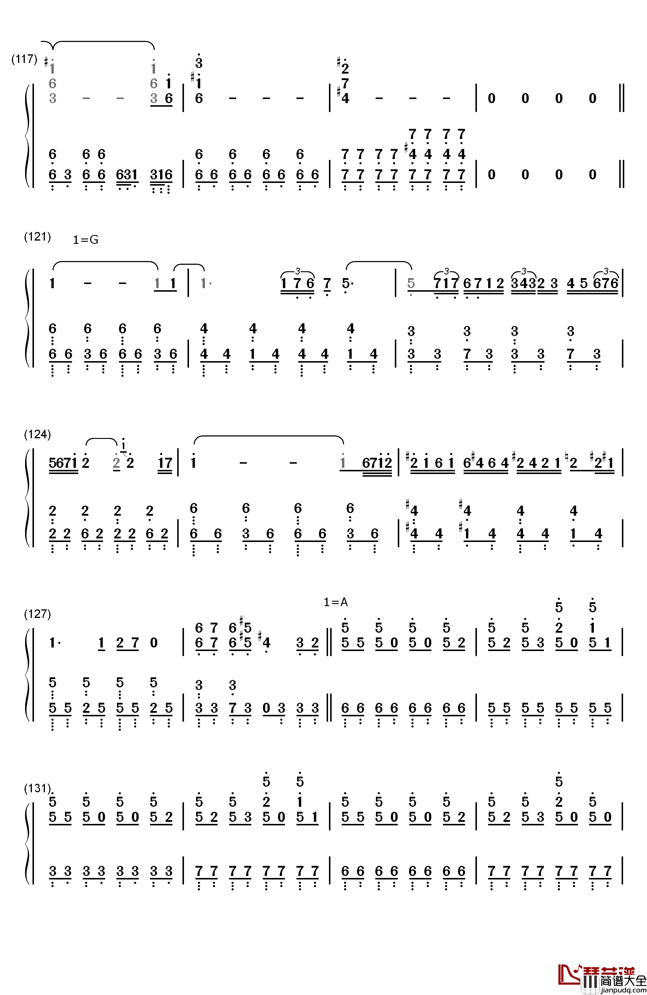 終わりの世界から钢琴简谱_数字双手_麻枝准__やなぎなぎ