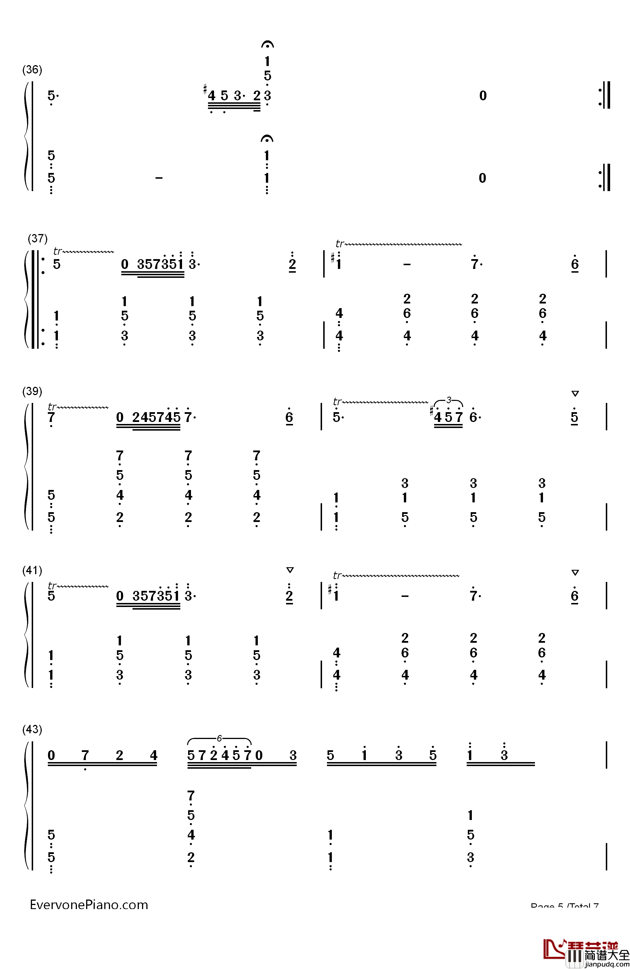 少女的祈祷钢琴简谱_数字双手_巴达捷芙斯卡(Badarzewska)