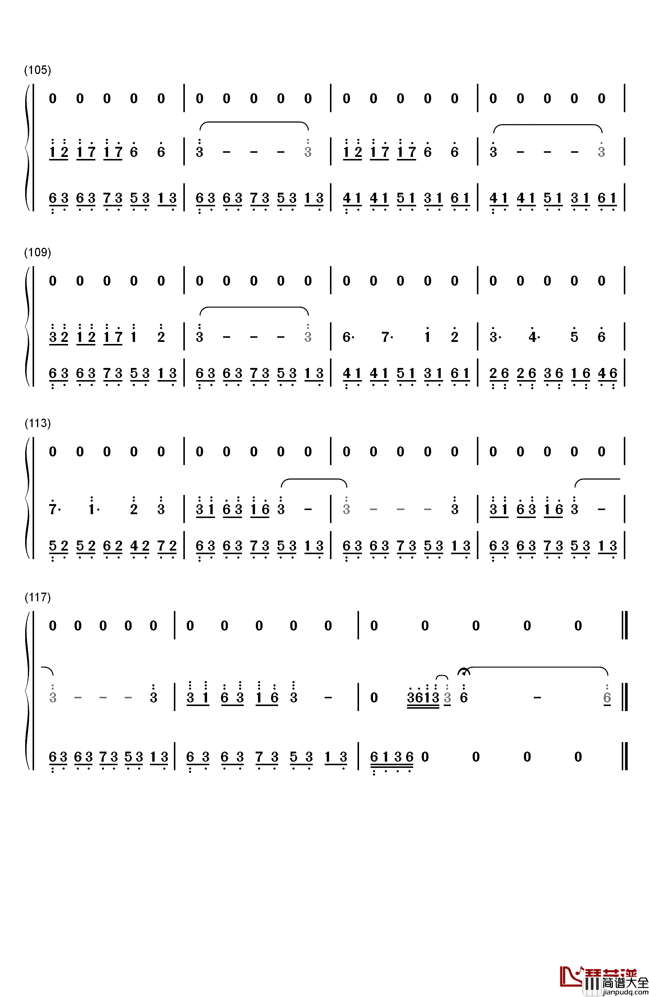 Wind钢琴简谱_数字双手_Brian_Crain