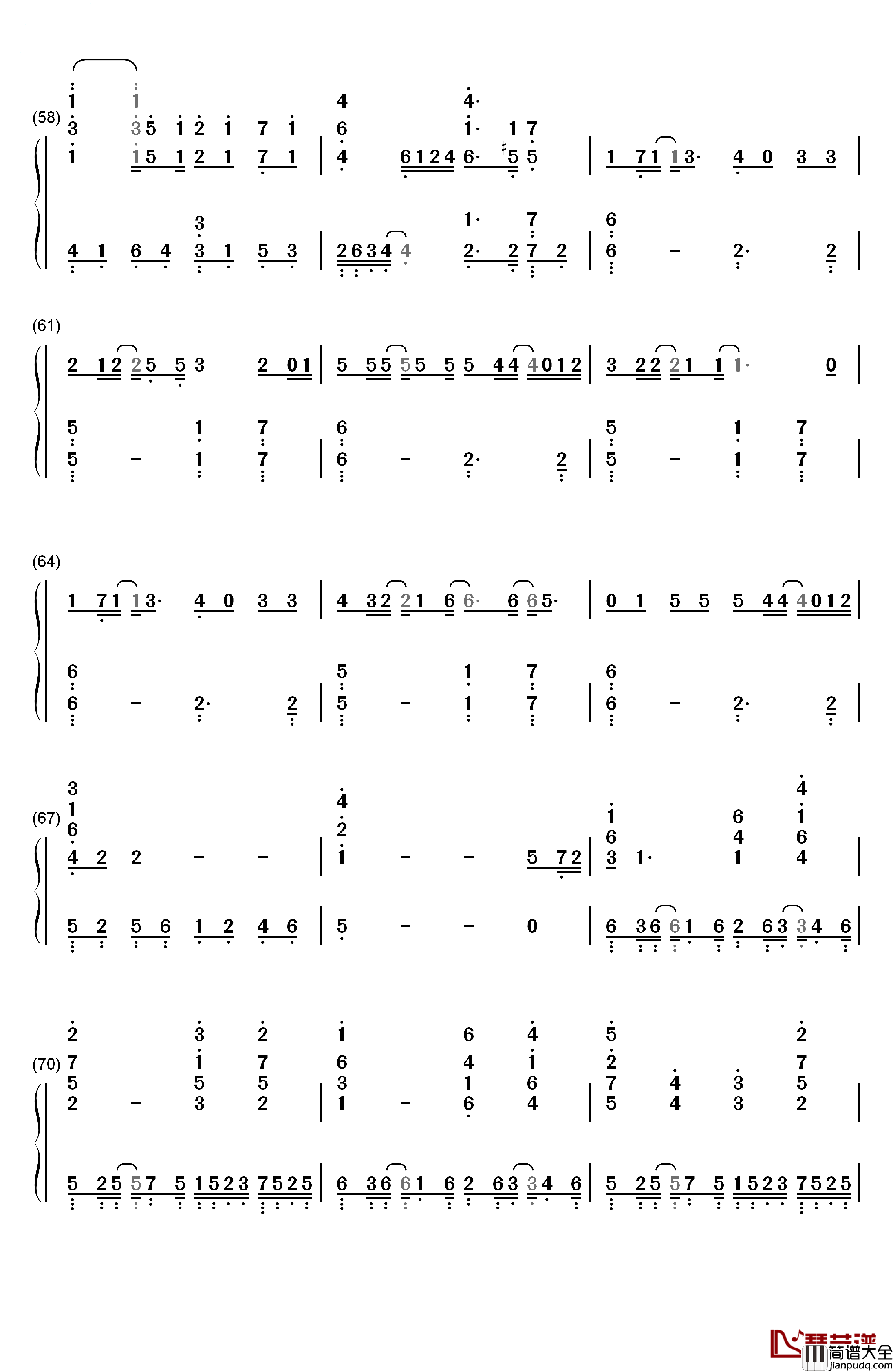 アムリタ钢琴简谱_数字双手_牧野由依