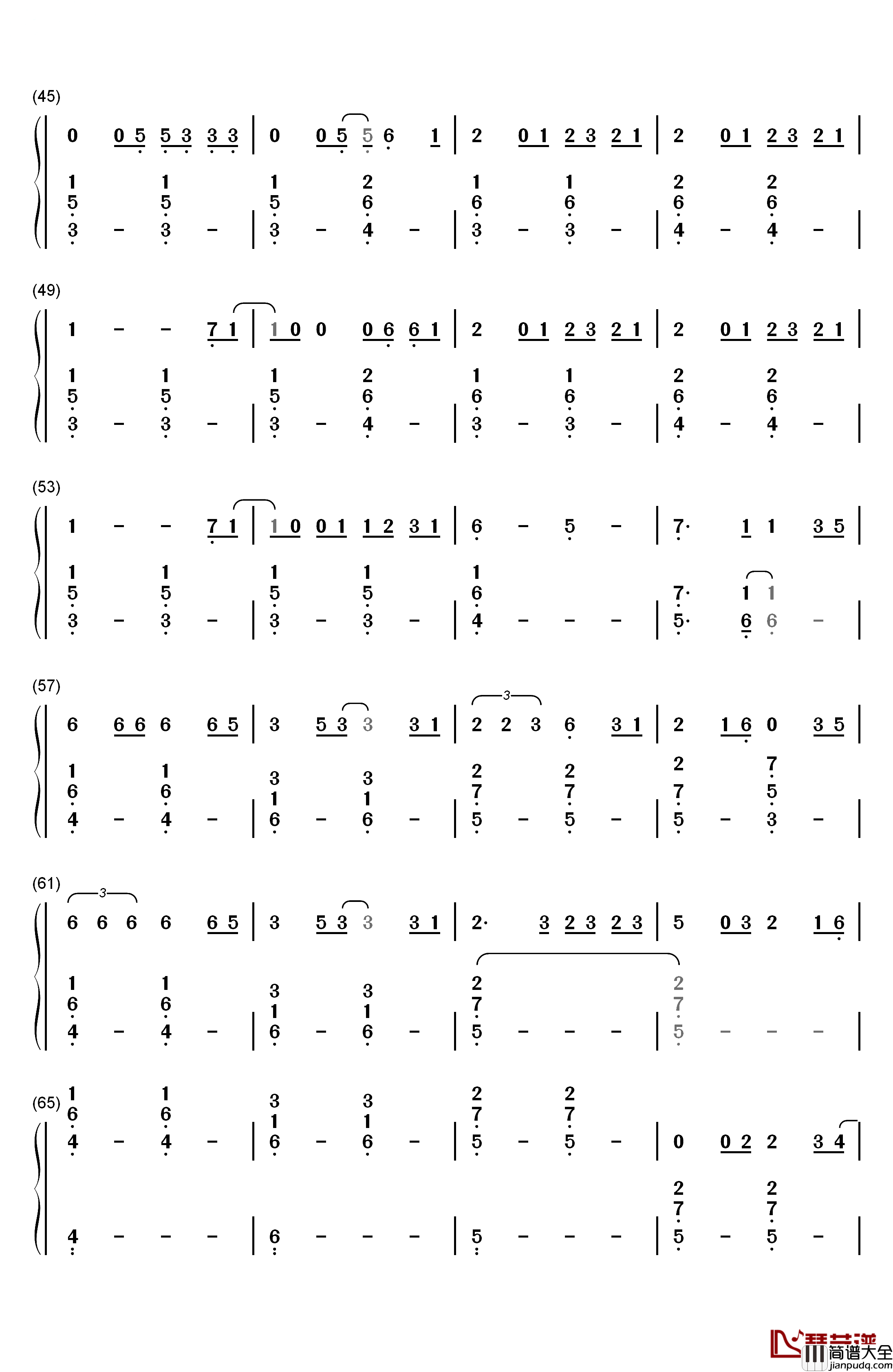 Dream_It_Possible钢琴简谱_数字双手_张靓颖