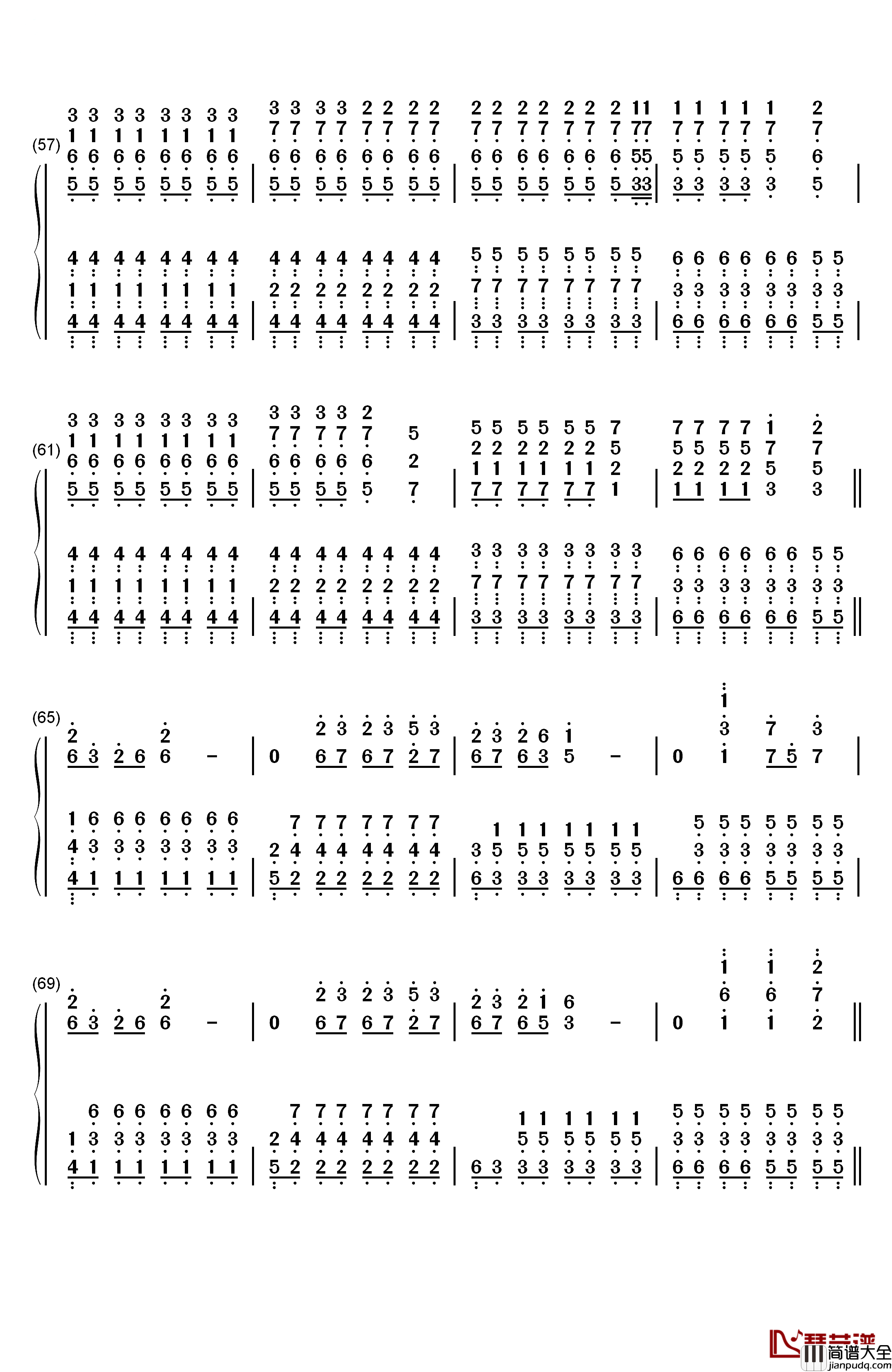 Forbidden_Colours钢琴简谱_数字双手_坂本龙一