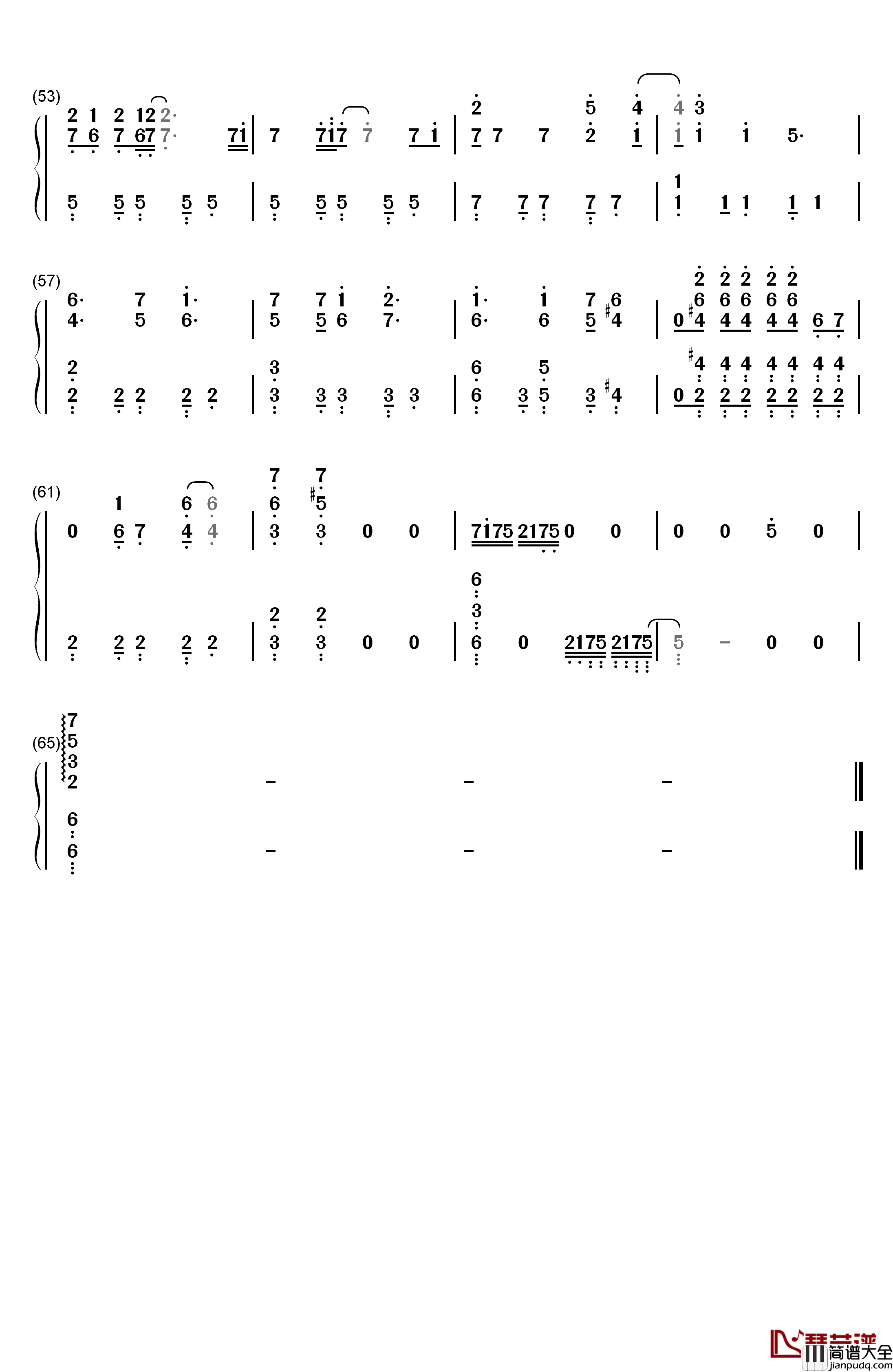 悲伤的天使钢琴简谱_数字双手_伊戈尔·克鲁多伊