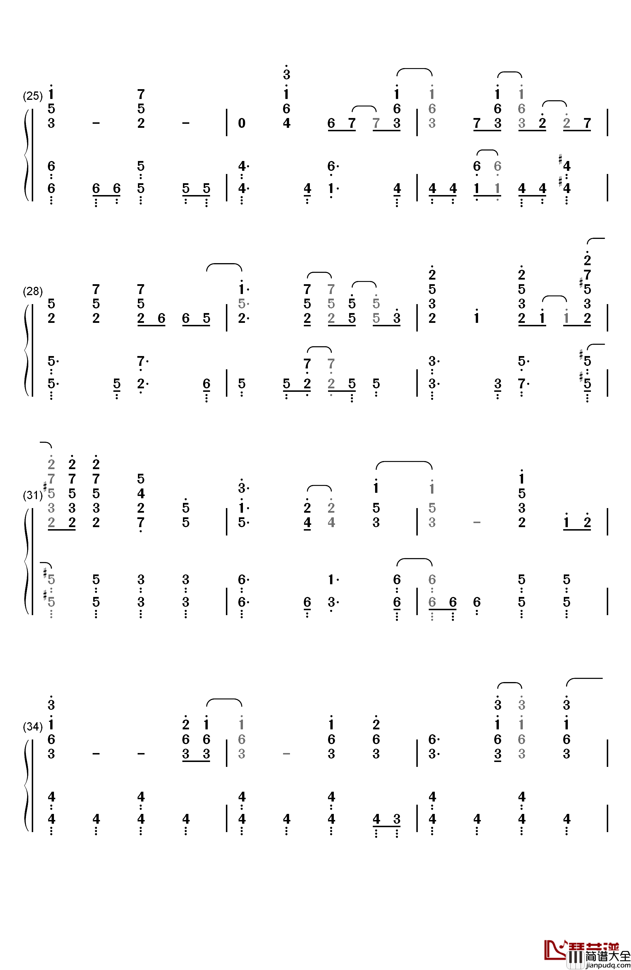 コネクト钢琴简谱_数字双手_ClariS