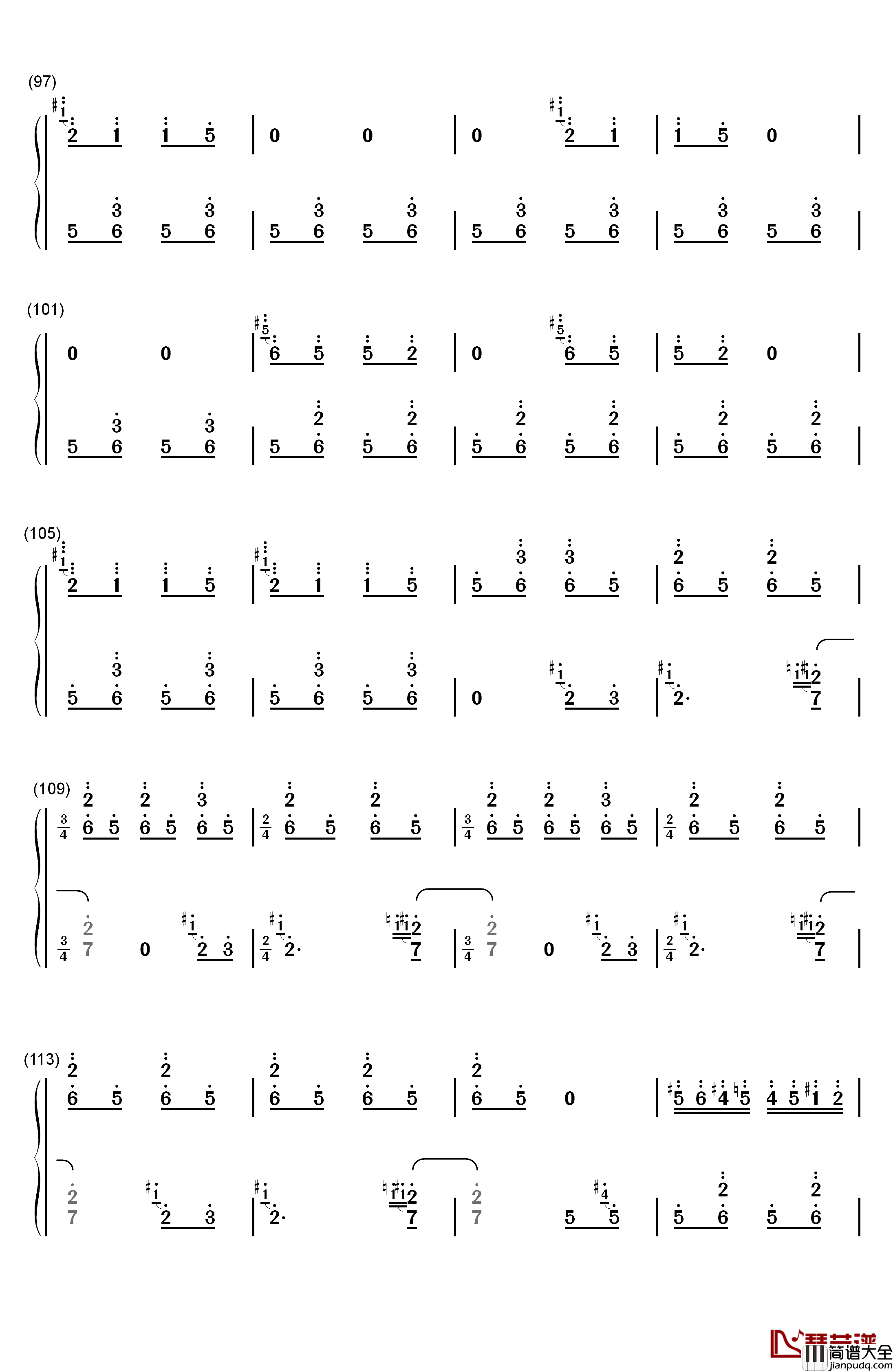 百鸟朝凤钢琴简谱_数字双手_王建中