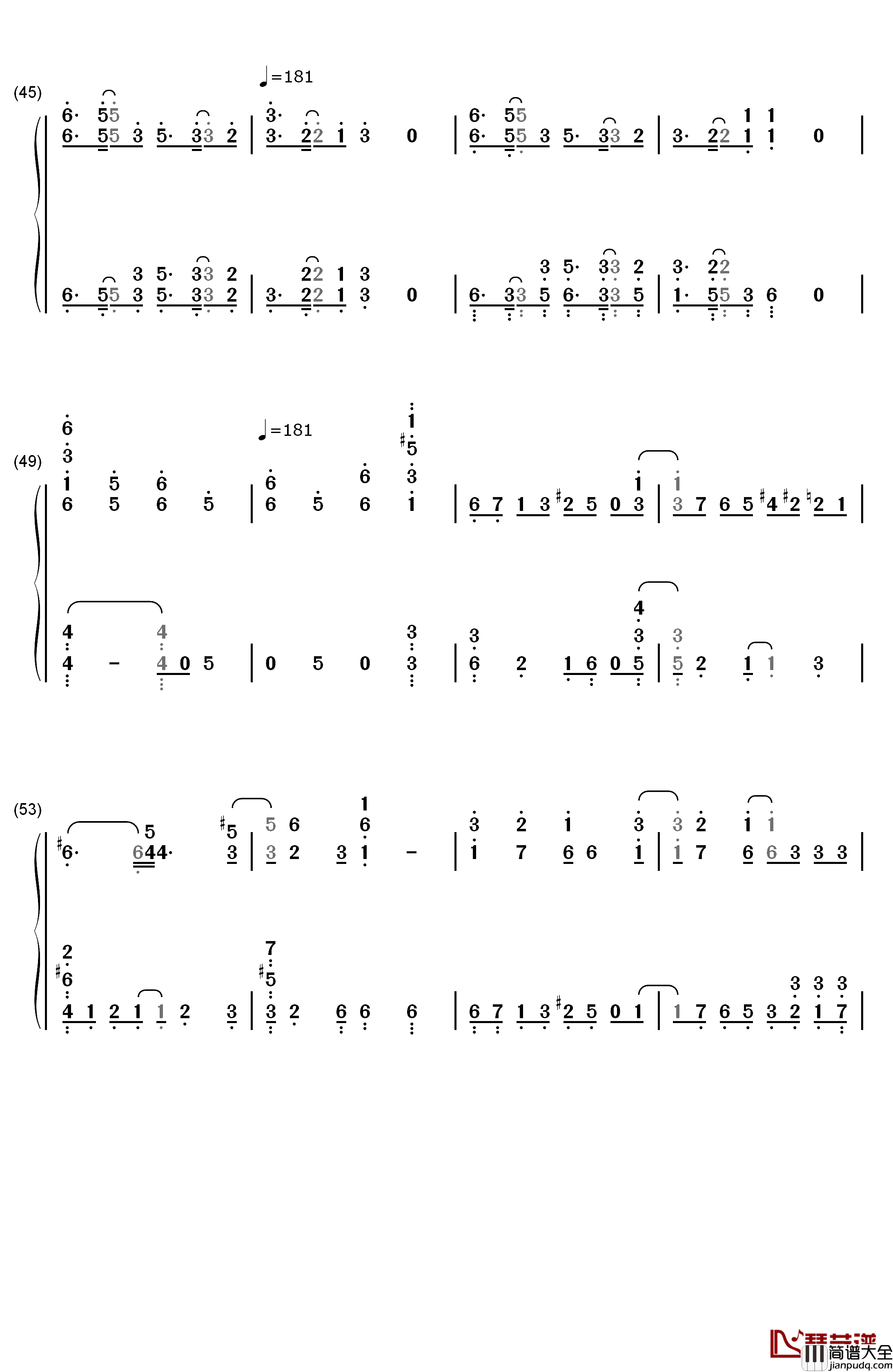 午夜の待ち合わせ钢琴简谱_数字双手_Hello_Sleepwalkers