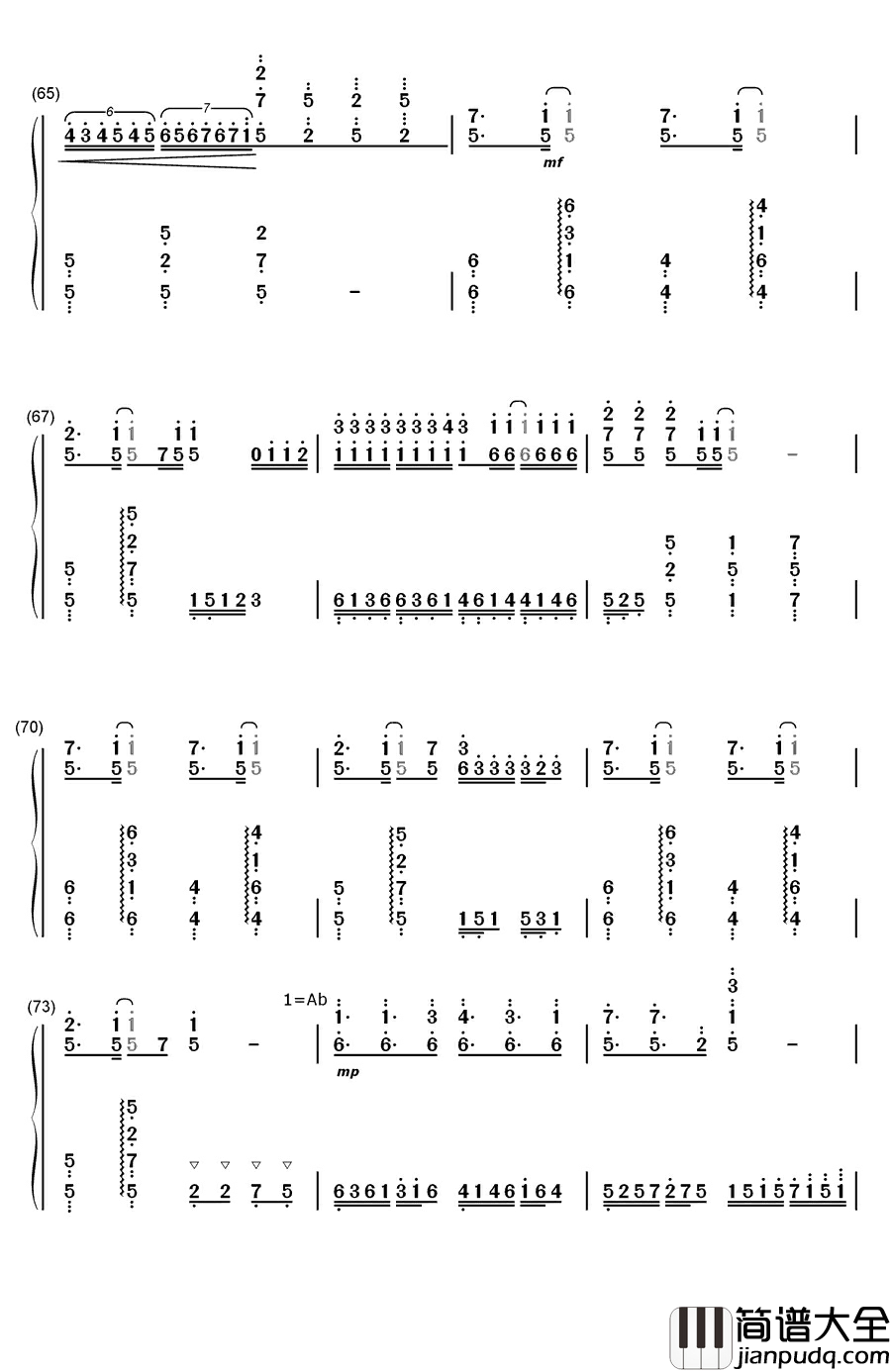 Love_is_a_Beautiful_Pain钢琴简谱_数字双手_CLIFF_EDGE_ft.中村舞子