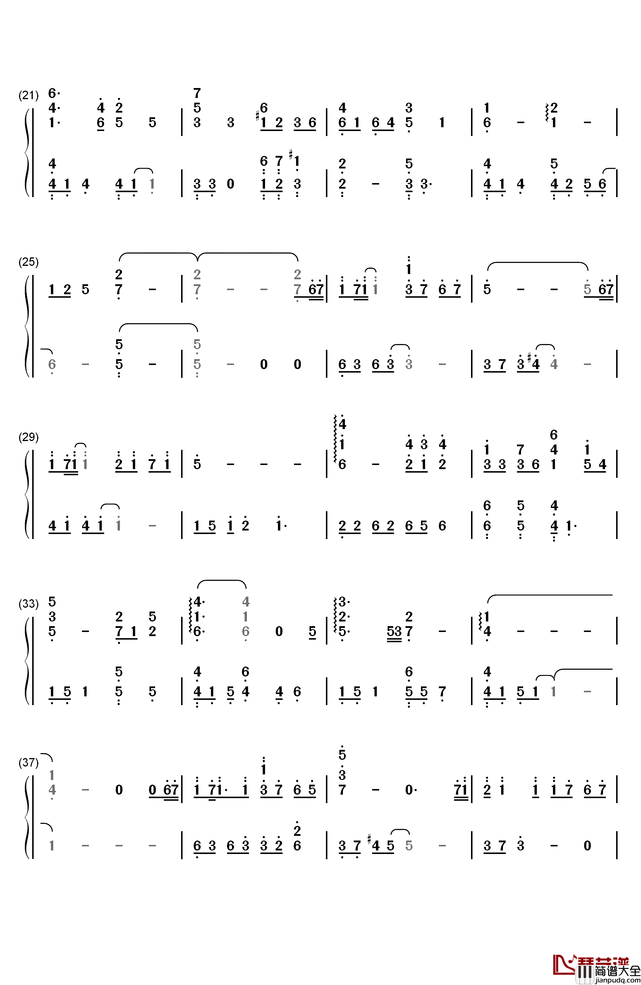 涙のテーマ钢琴简谱_数字双手_柿岛伸次