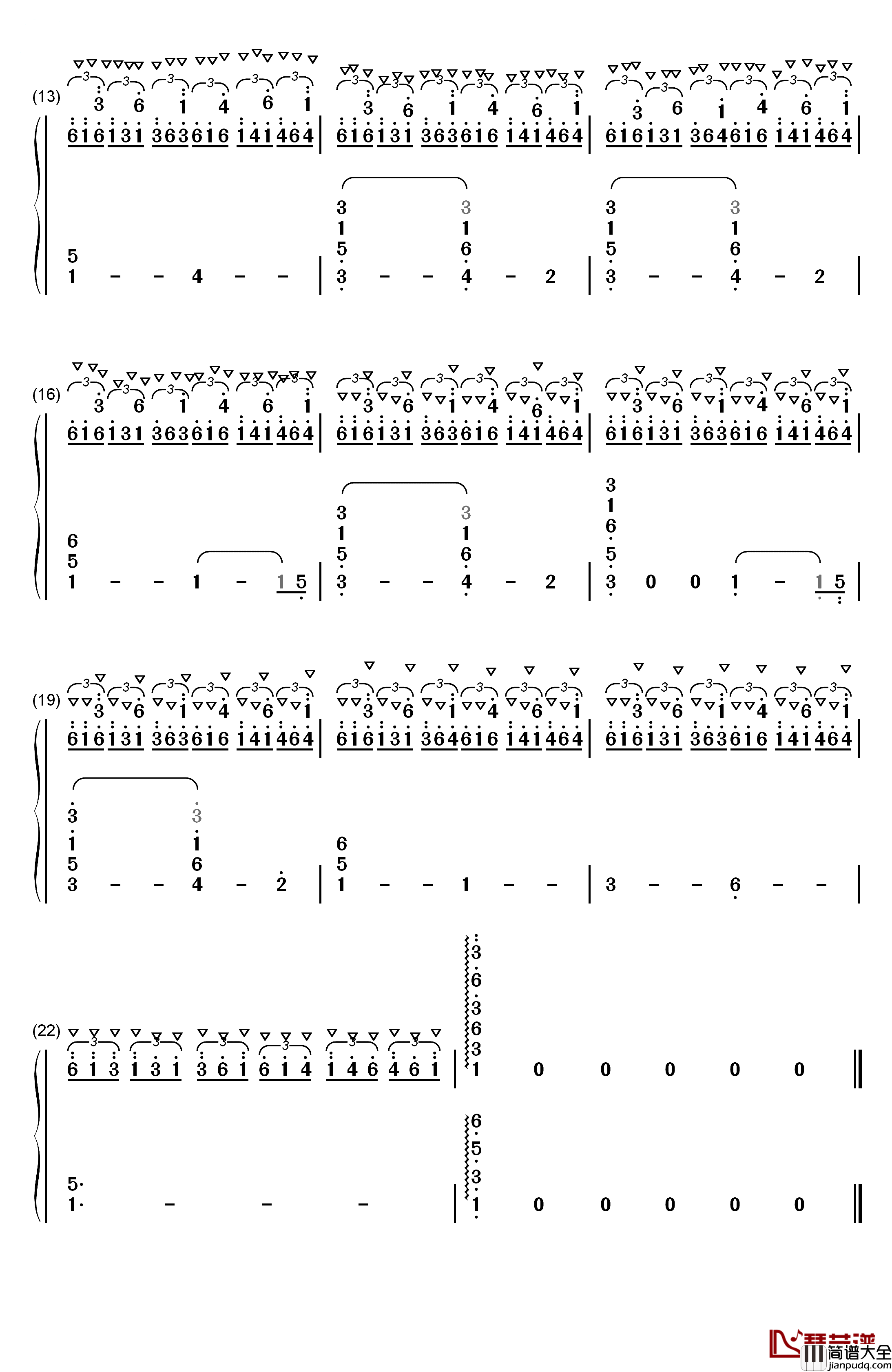 古雷之歌钢琴简谱_数字双手_勋伯格