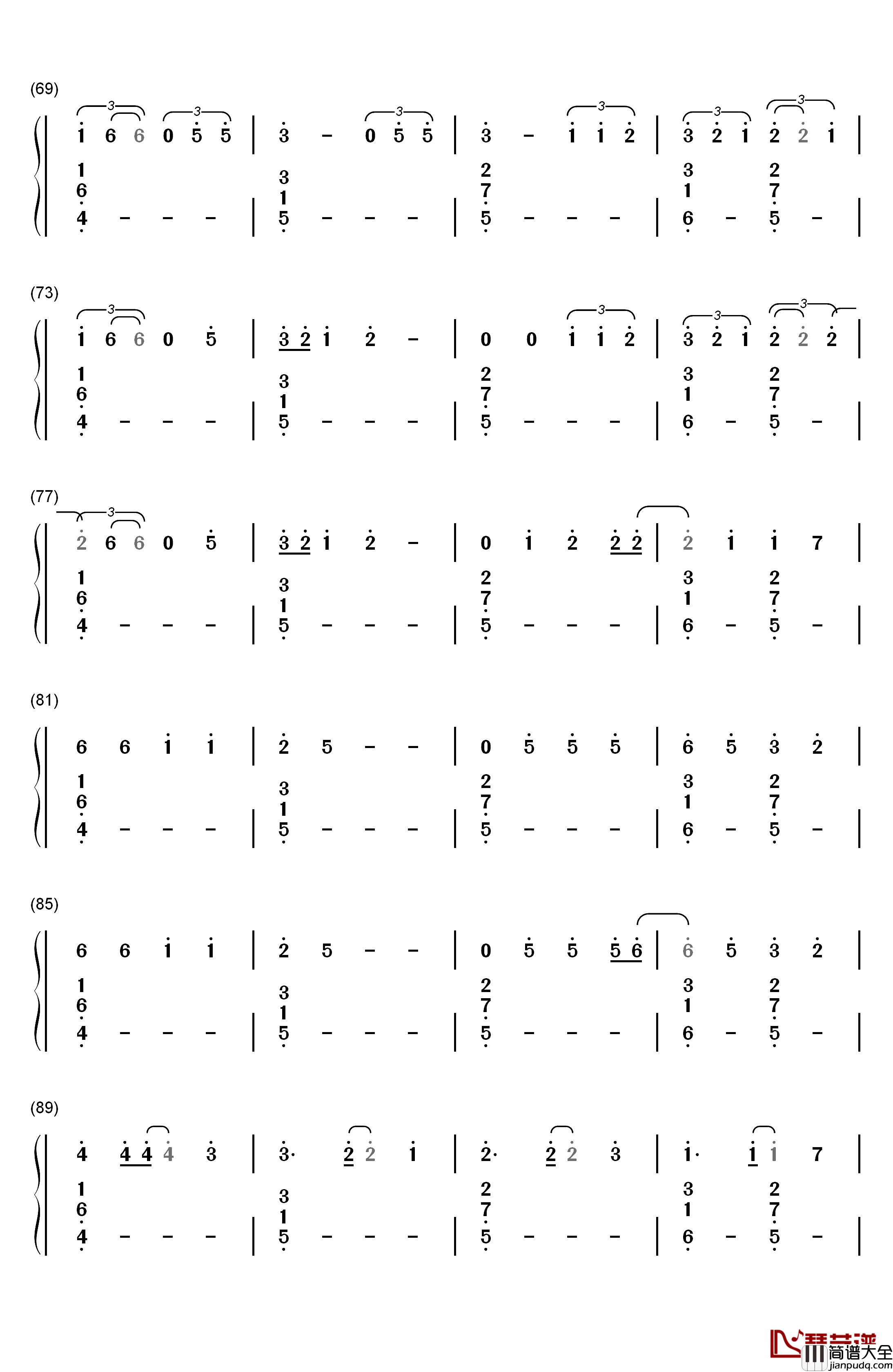 Final_Song钢琴简谱_数字双手_MO