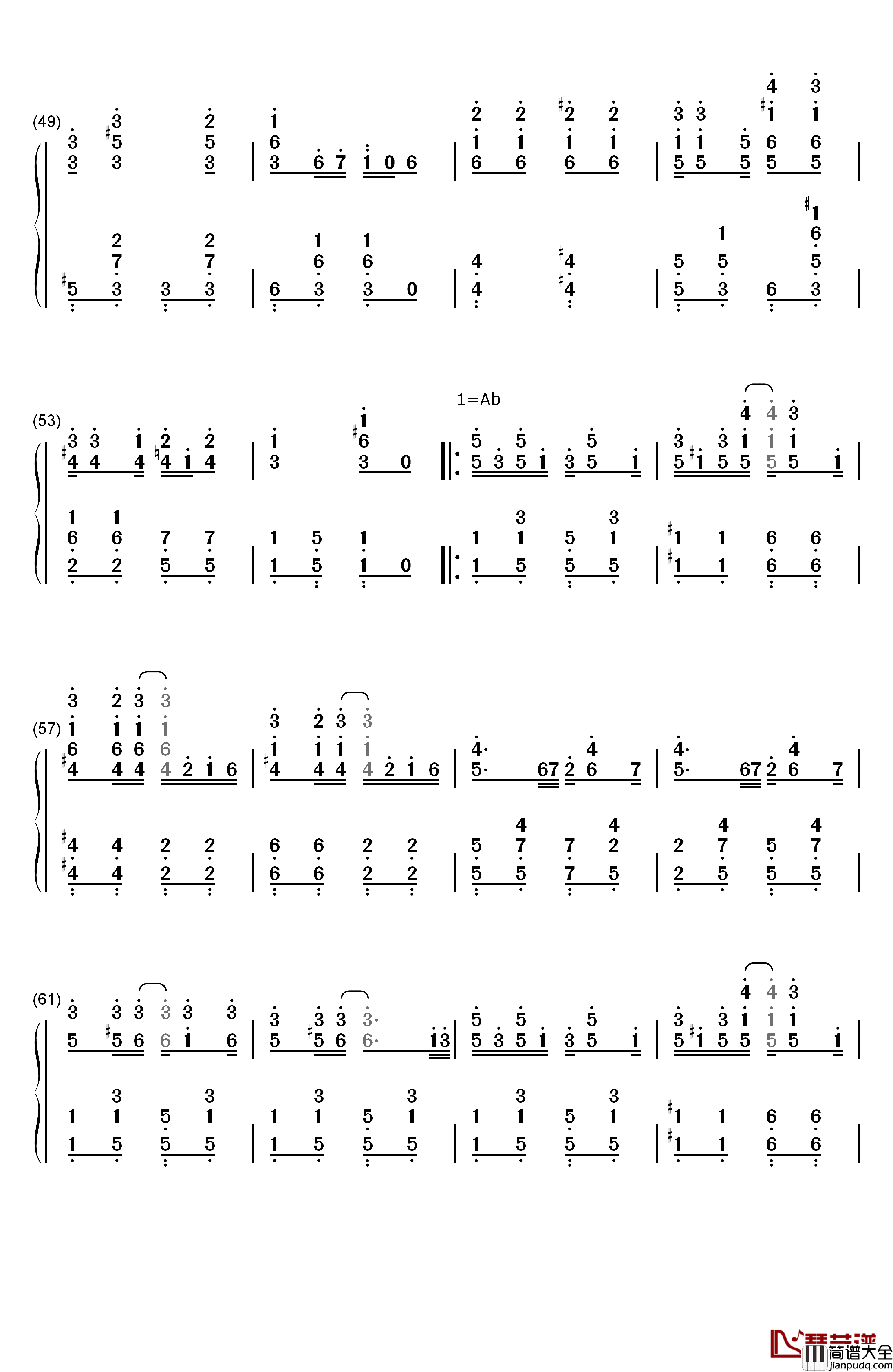 Peacherine_Rag钢琴简谱_数字双手_Scott_Joplin