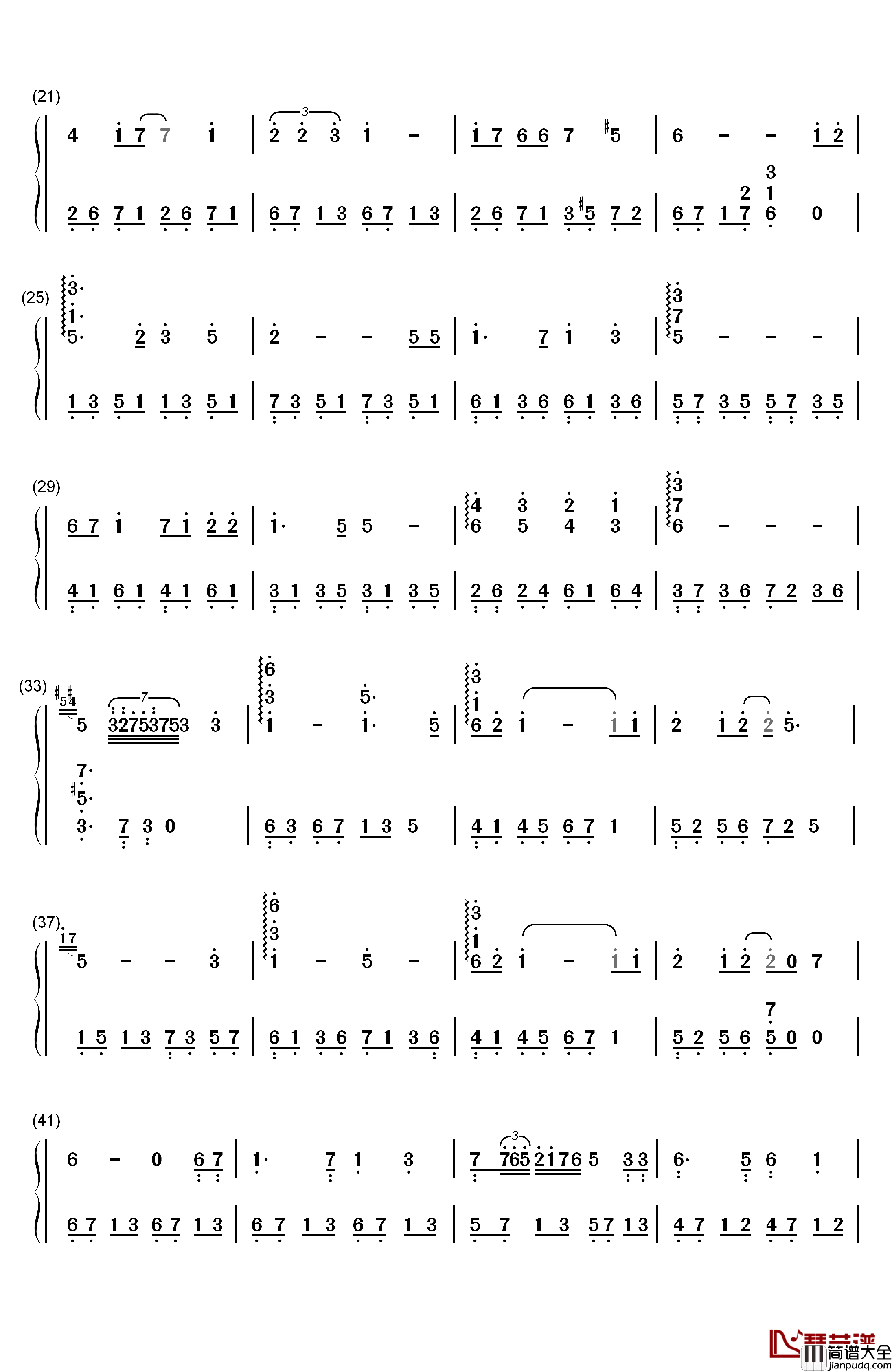 Carrying_You钢琴简谱_数字双手_井上杏美